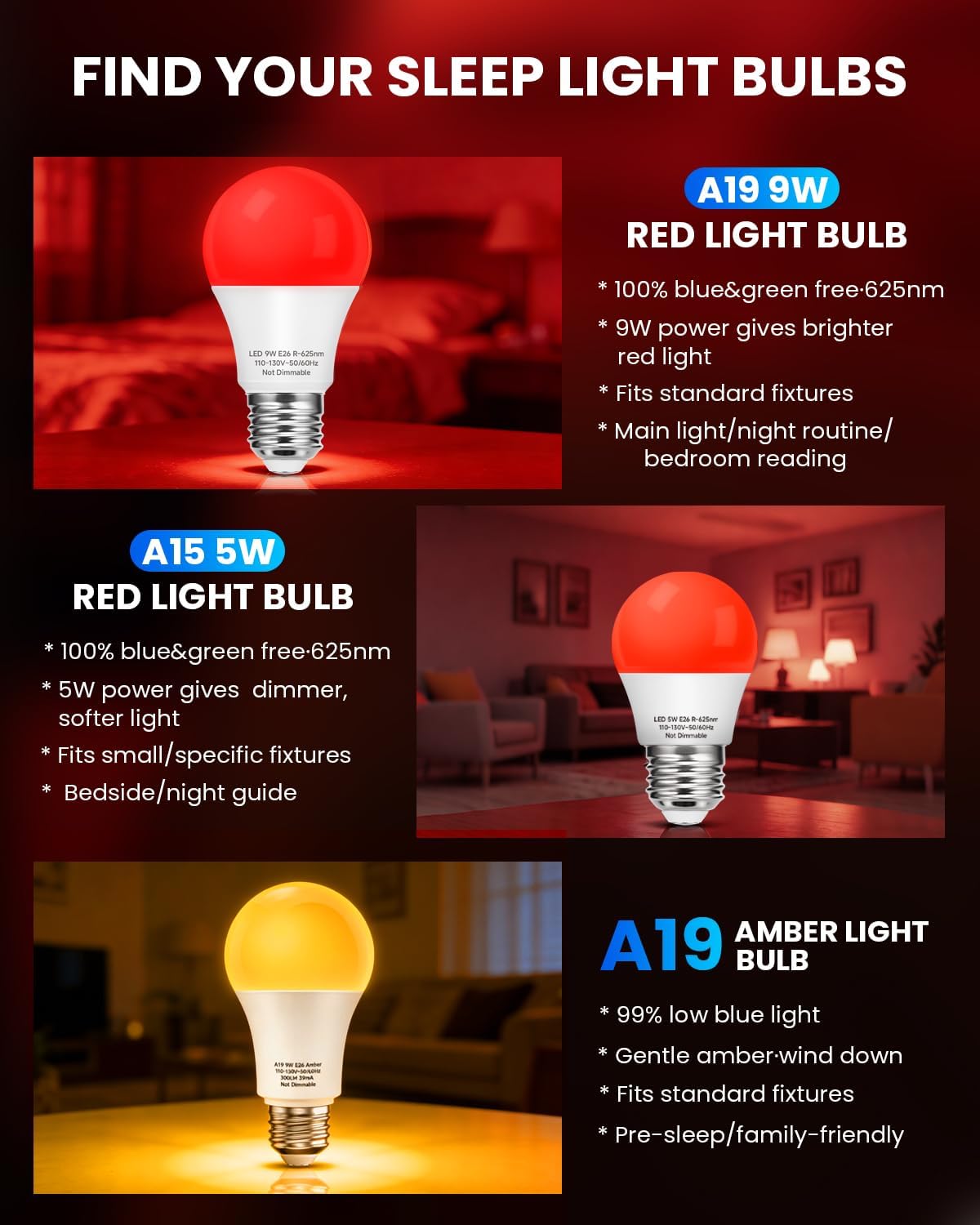 Thumbnail 6 de Eastiya Red Light Bulb A19