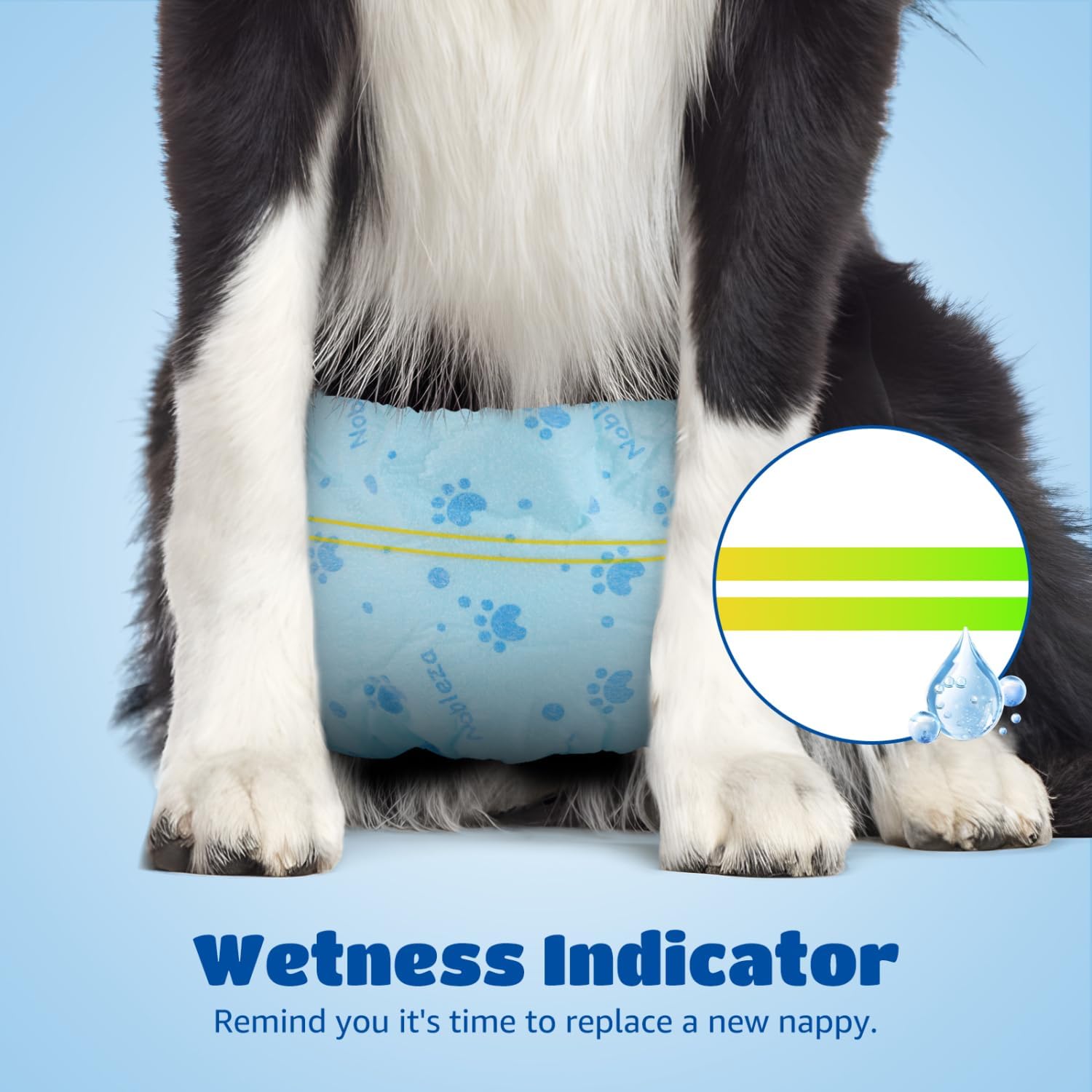 Thumbnail 6 de Nobleza 20 pannolini usa e getta per cani maschi taglia M (34–50 cm) anti-perdite 360° con gel e chiusure regolabili