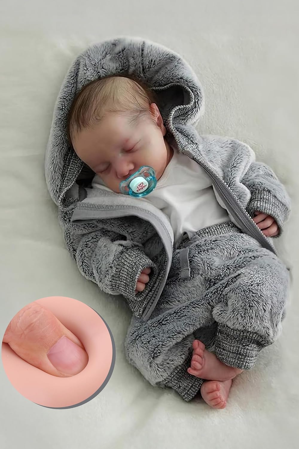 Detalle de BABESIDE Lifelike Reborn Baby Doll 17-inch