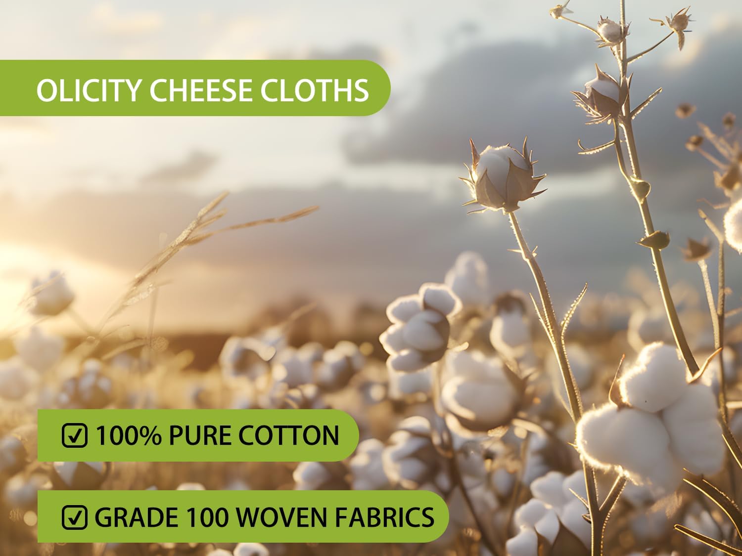 Detalle de Olicity 20-S Cheesecloth, 20-Pack Grade 100 Cotton, 20 x 20 Inch