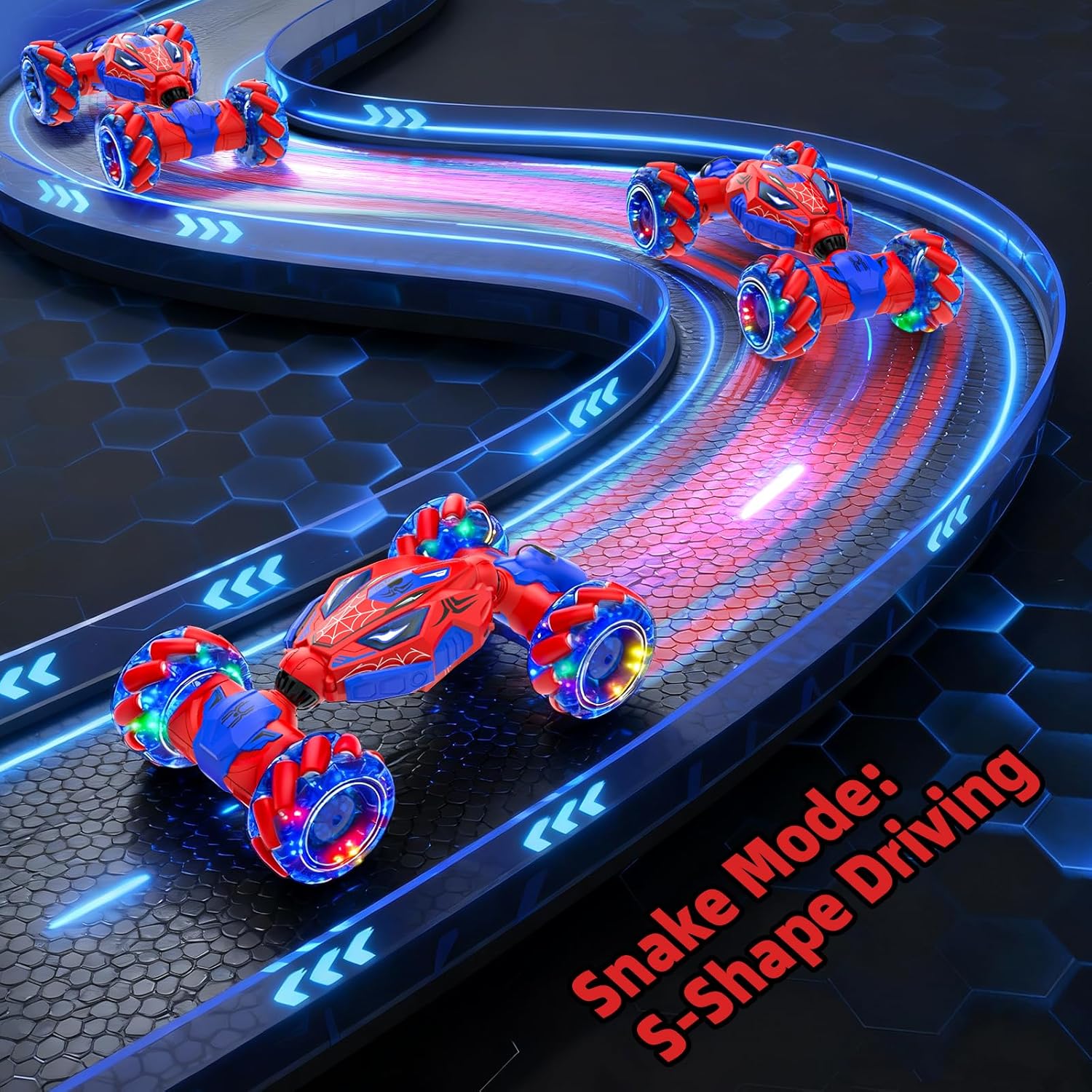 Thumbnail 3 de Unique 4WD 360° Gesture RC Stunt Car: 2 Control Modes, Lights, Music & Spray for Kids 6–12