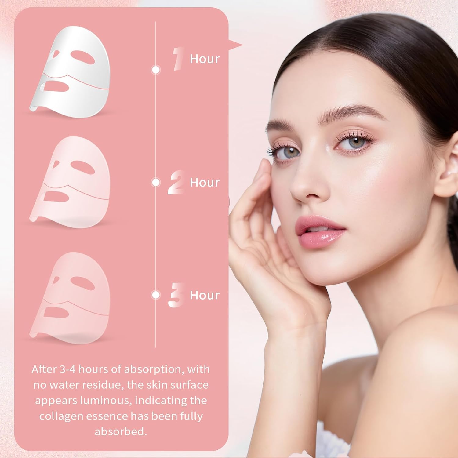 Detalle de Maschera Collagene Viso – 5 Pezzi di Maschera Bio Collagen per Idratazione Profonda e Elasticità