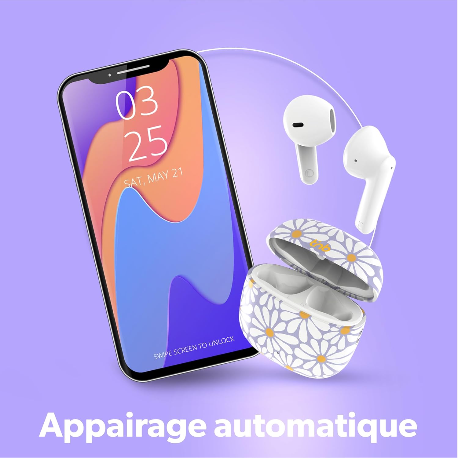 Thumbnail 6 de T'nB Collection Exclusiv’ Flower — écouteurs Bluetooth 5,3 semi intra-auriculaires avec micro intégré