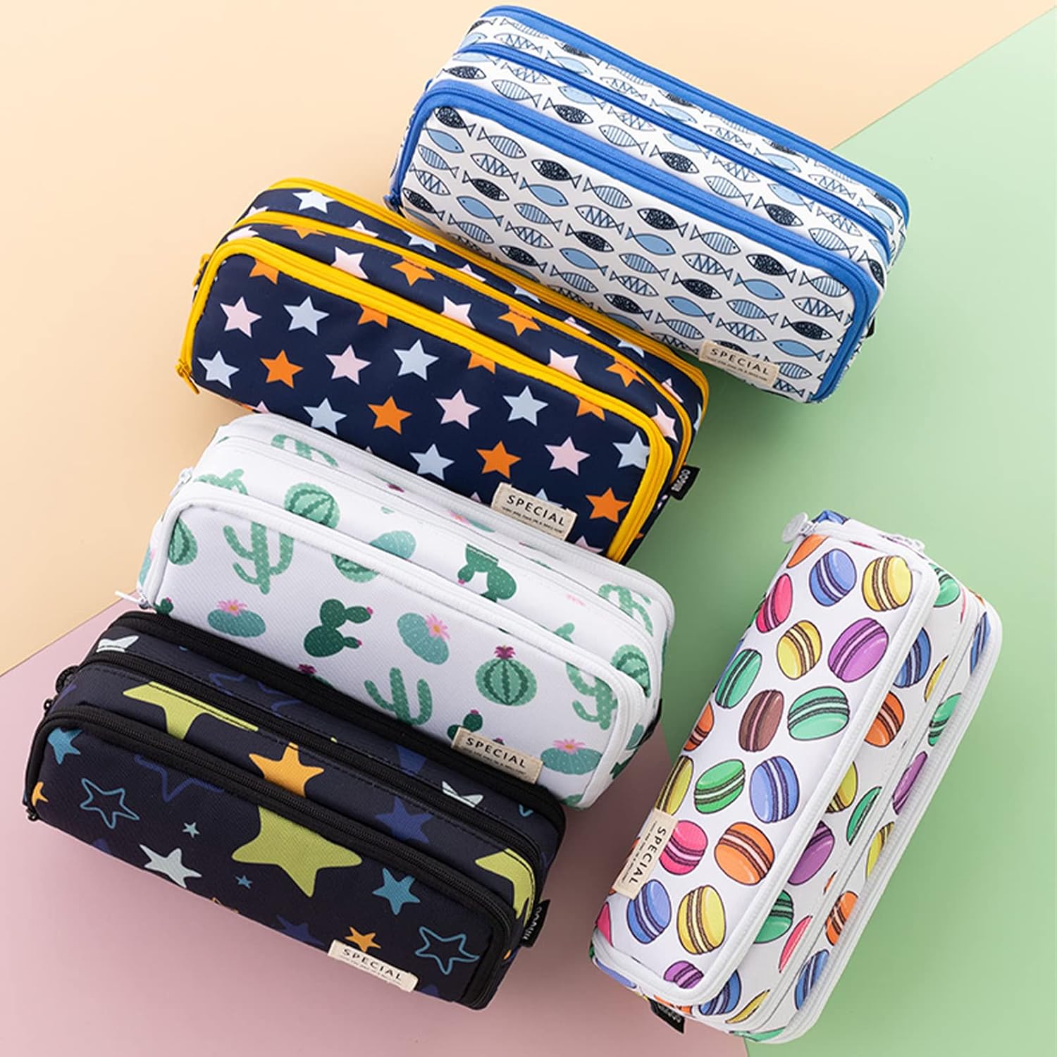 Thumbnail 6 de X SIM FITNESSX Federmäppchen mit 3 Fächern und Doppelöffnung – großes Pencil Case für Schule & Büro
