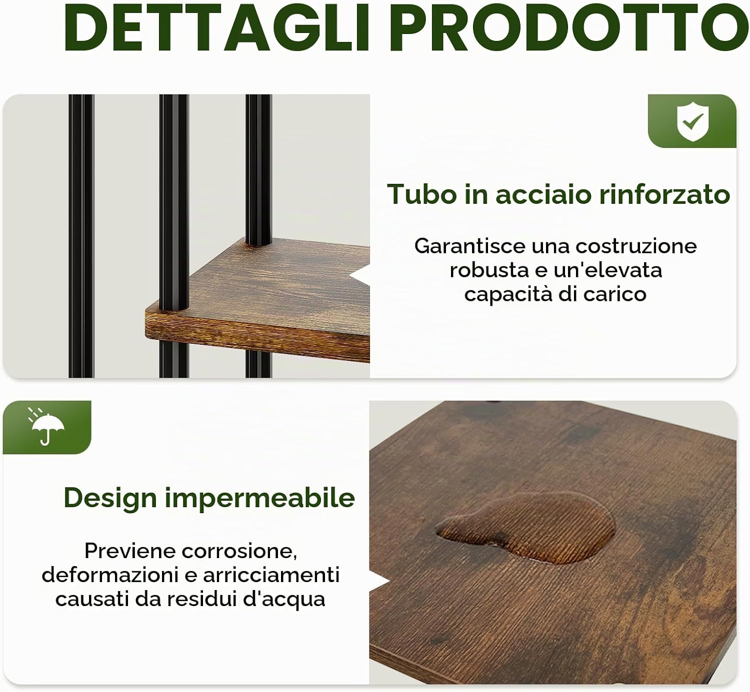 Detalle de Bamworld Mensola per piante con luci LED a spettro completo, 7 ripiani