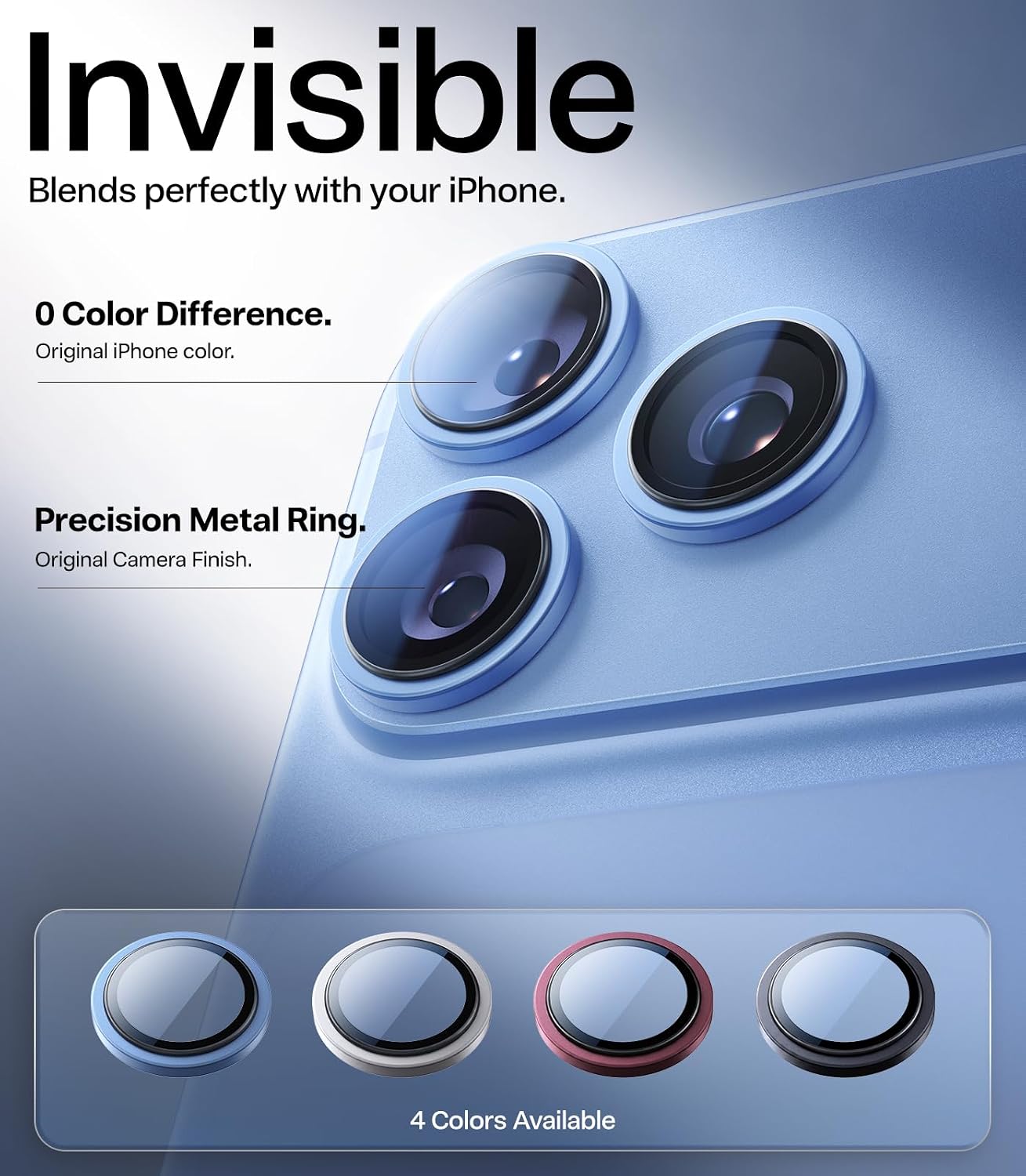 Thumbnail 4 de TORRAS TOP 9H+ Camera Lens Protector for iPhone 18 Pro Max/18 Pro, Glacier