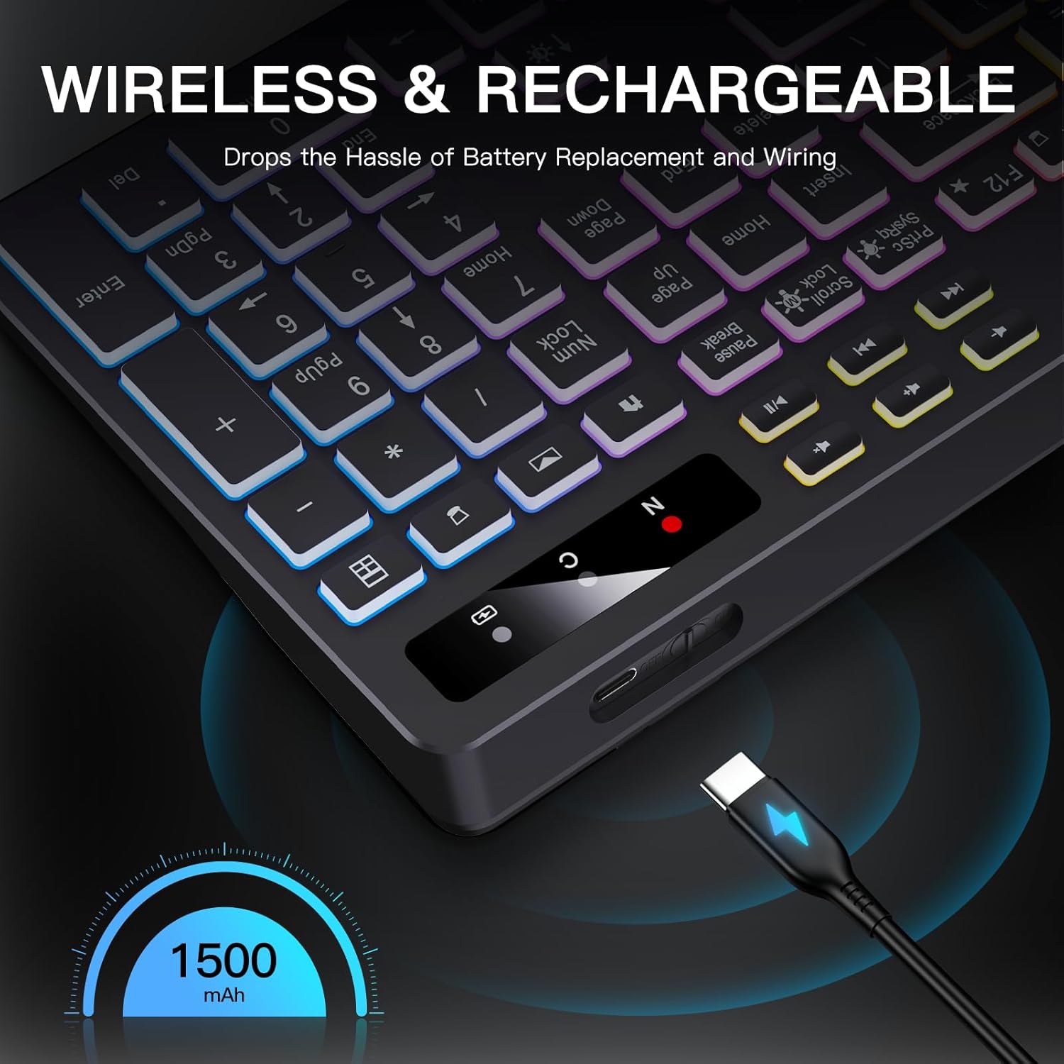 Thumbnail 5 de Soueto Wireless Keyboard 1500mAh RGB Backlit