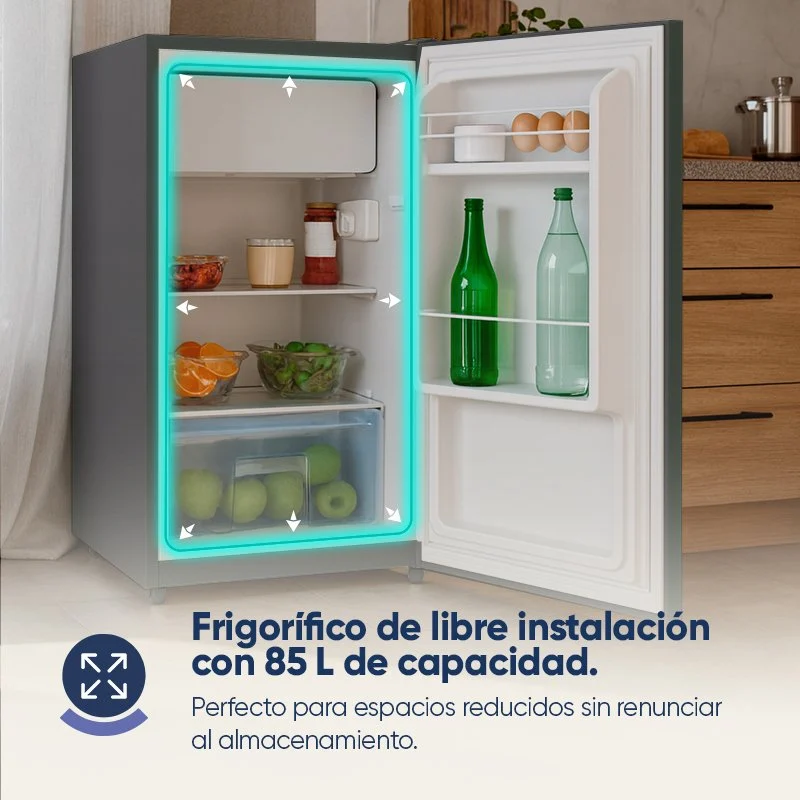 Detalle de Origial COOL&FREEZE MINI 85 L Inox, frigorífico bajo encimera