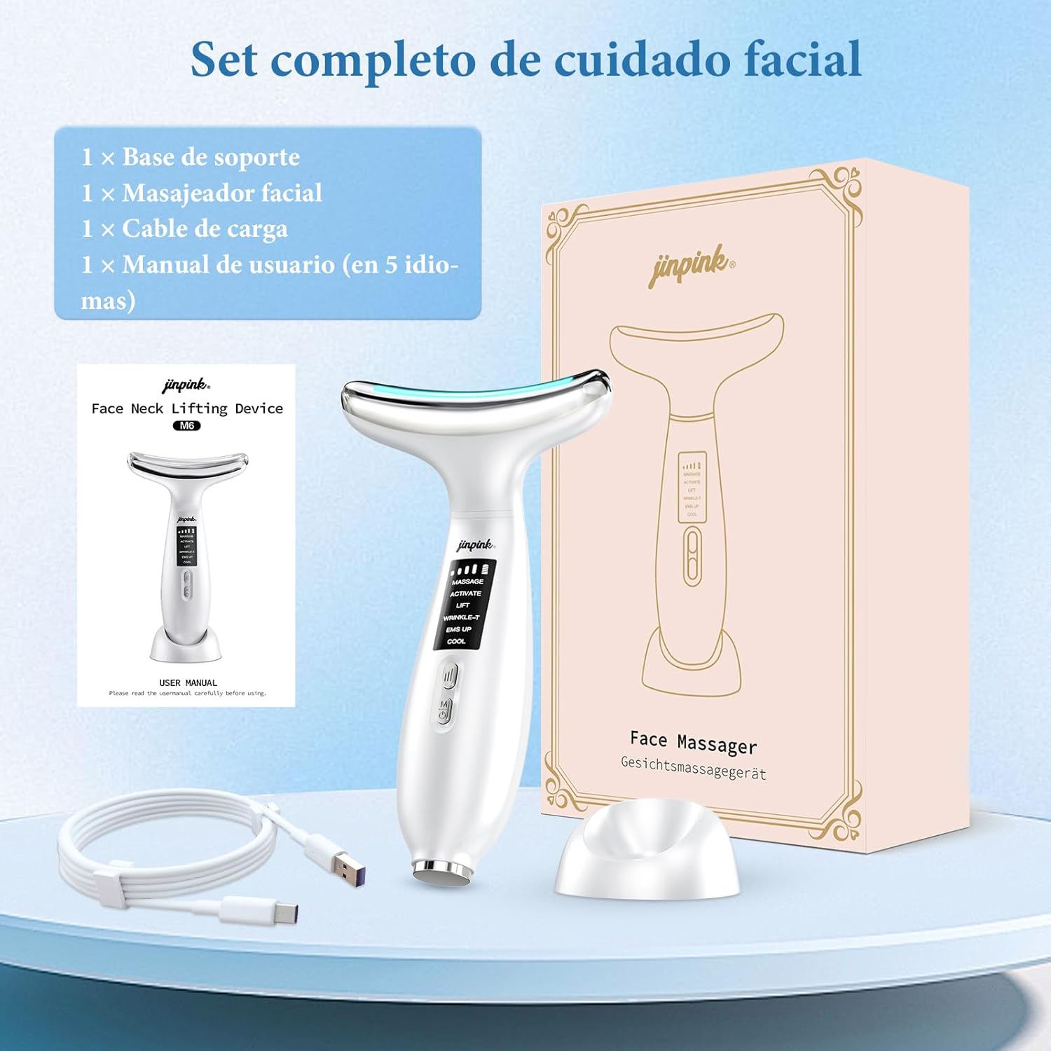 Thumbnail 6 de jinpink Masajeador Facial Eléctrico 6 modos LED