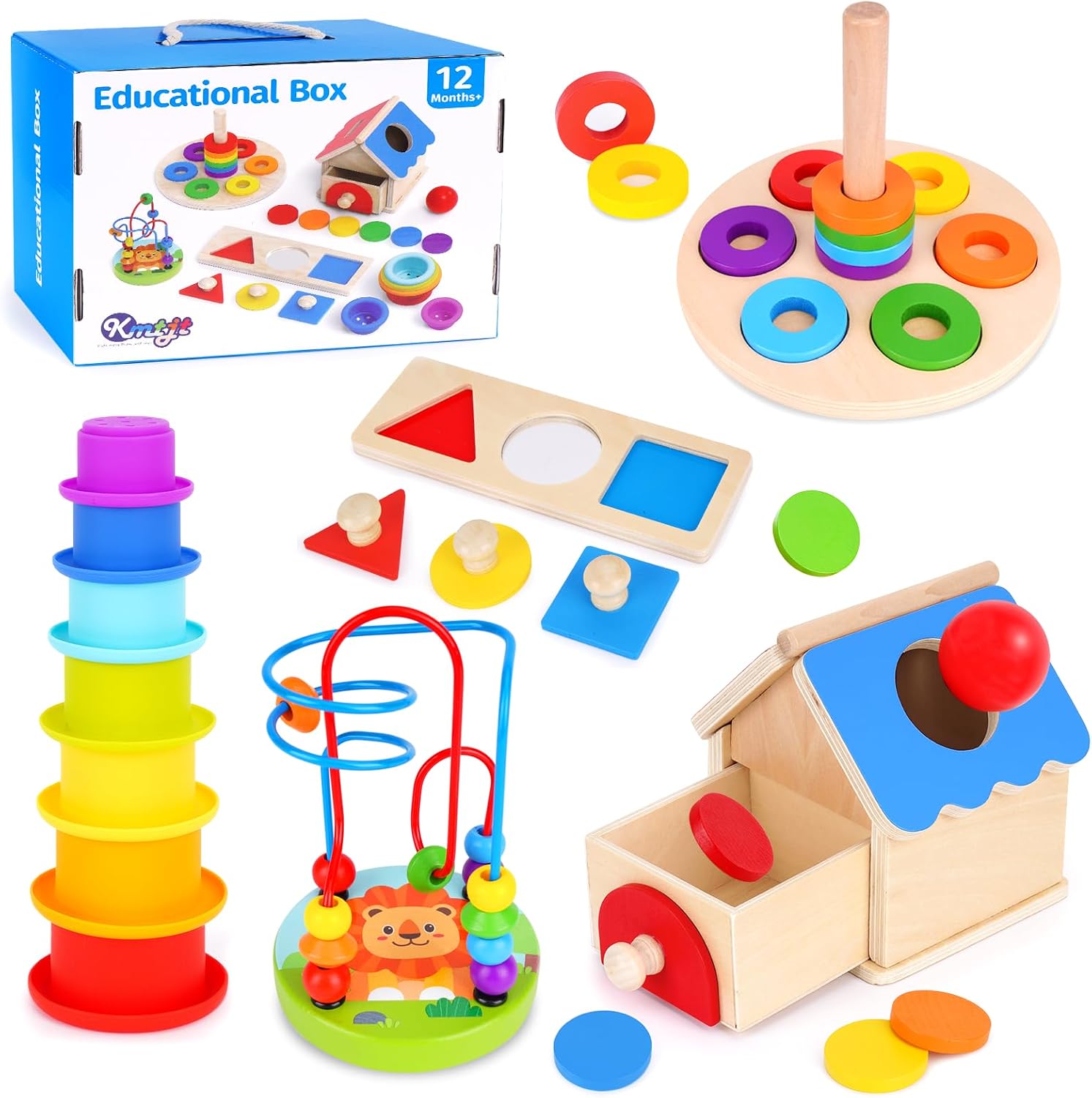Detalle de KMTJT Montessori Toys for 1 Year Old Toddlers — A Complete Learning Set in Wooden Montessori Style
