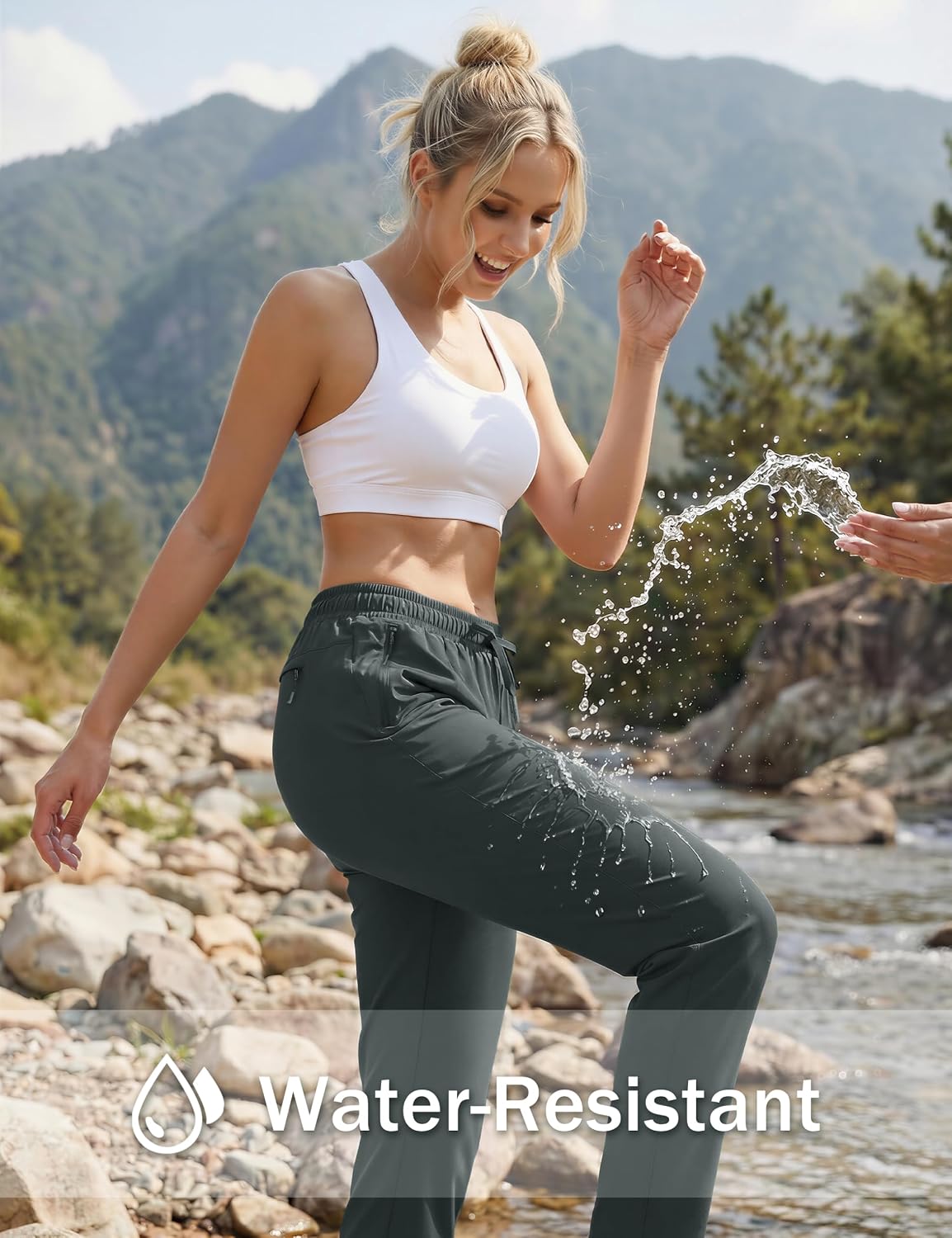 Detalle 2 de MAGCOMSEN Women's Hiking Pants, Quick-Dry, Water-Resistant, UPF 50+