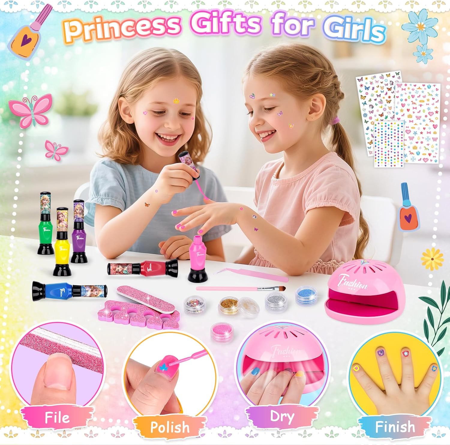 Detalle 2 de Kids Nail Polish Set for Ages 5โ12, Peel-Off 1๐