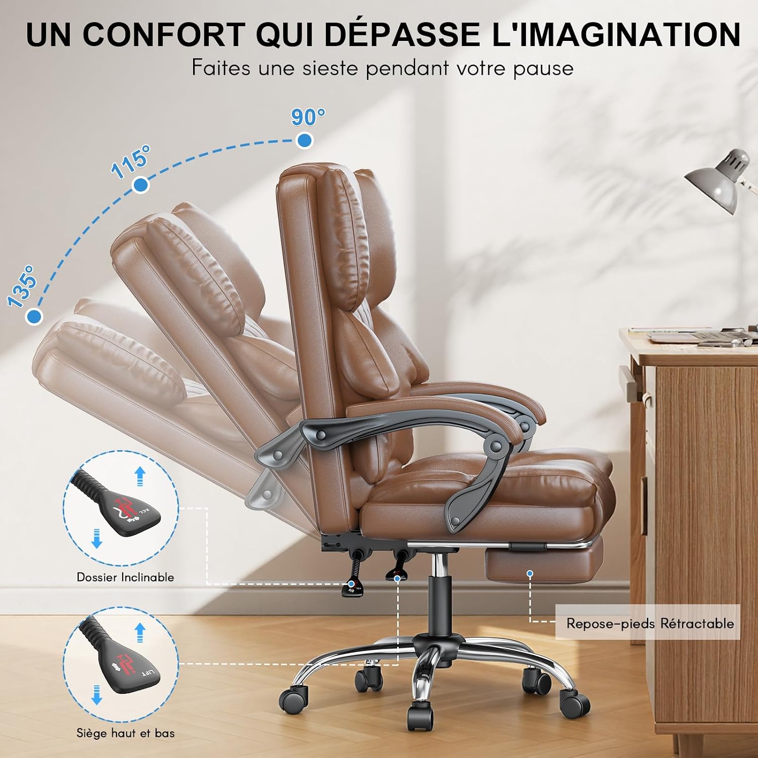 Thumbnail 6 de naspaluro Chaise de Bureau Ergonomique 150 kg