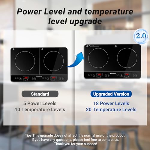 Detalle 2 de AAOBOSI Double Induction Hob with Independent Dual Zones (2800W)