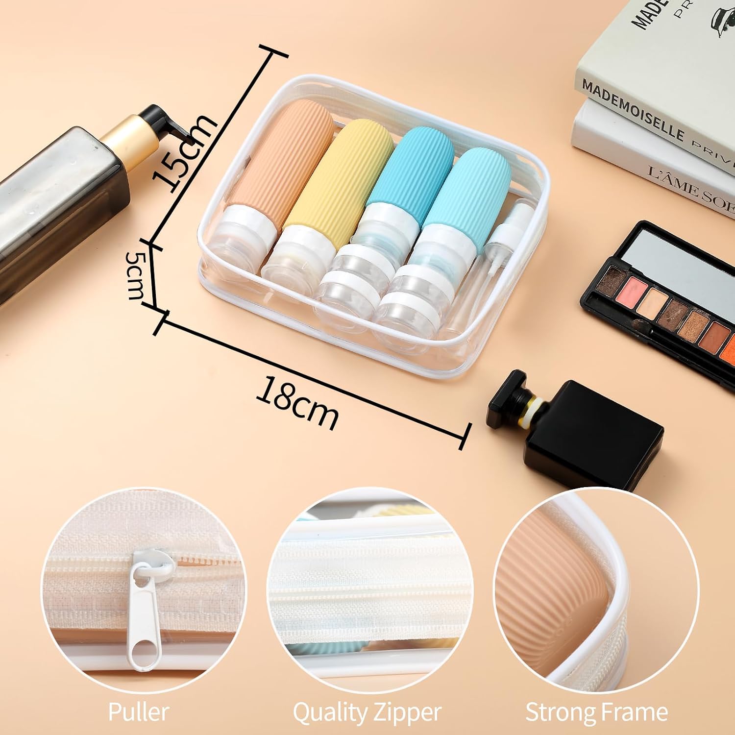Detalle de Mrsdry Travel Bottles for Toiletries – 16 Pack Silicone Set