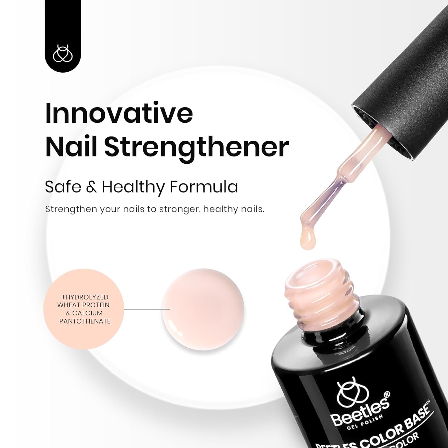 Detalle 2 de Beetles Color Base Gel Nail Polish: Neutral Nude Rubber Base Builder (15ml)
