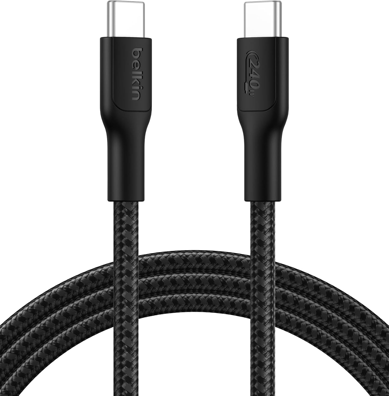 Detalle de Belkin BoostCharge CAB025fq2MBK USB-Cケーブル 2m・最大240W PD 3.1対応、編み込みブラック