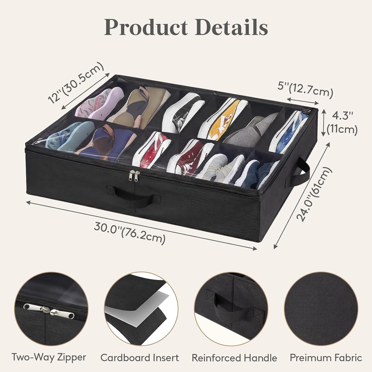 Thumbnail 4 de Lifewit Under Bed Shoe Organizer 24 pairs