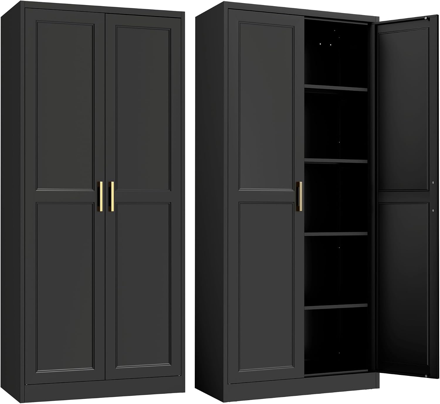 Detalle de SteeLoong SL-MYXMSC 71-Inch Metal Pantry Cabinet with 4 Adjustable Shelves