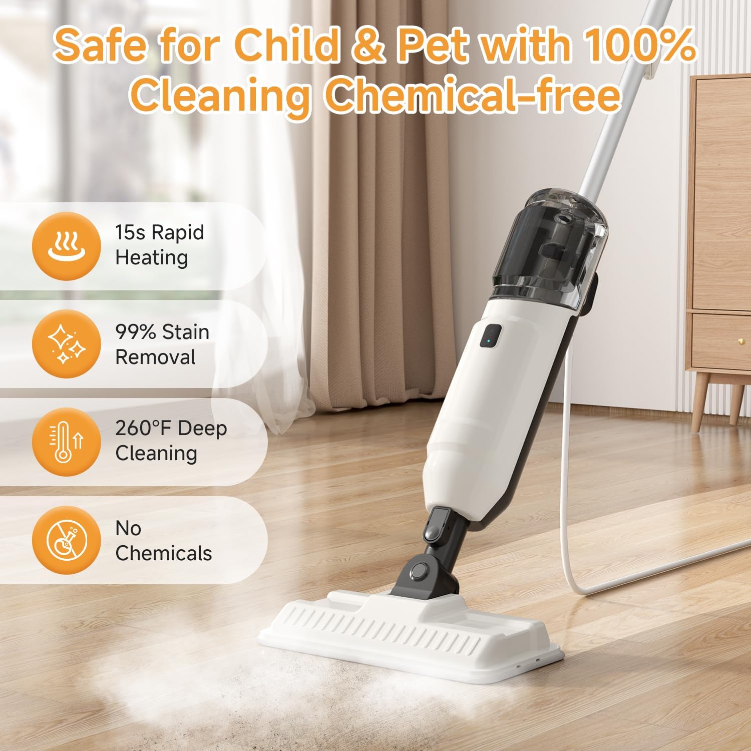 Detalle 1 de Steam Mop 260°F Multi-Purpose Floor Steamer