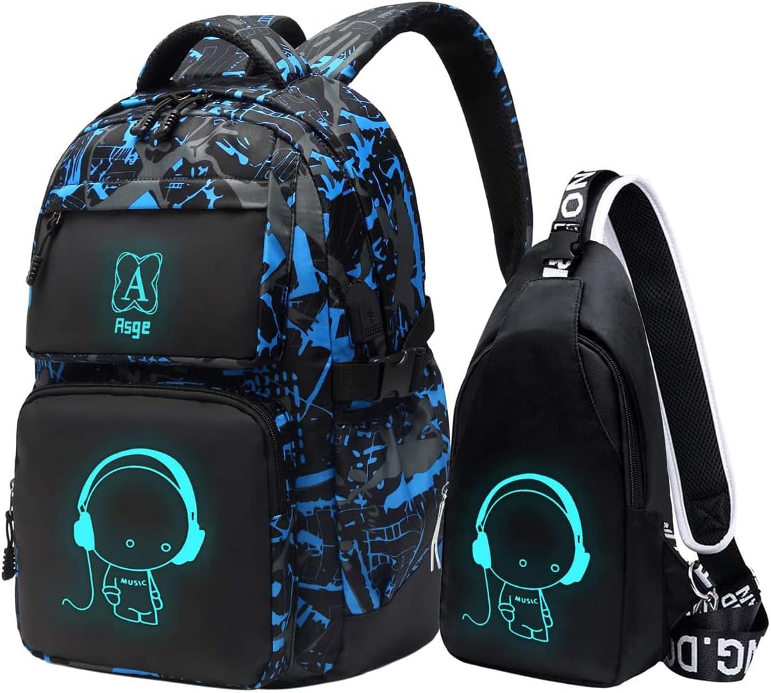 Detalle de Asge Rucksack Schulrucksack Teenager wasserdicht