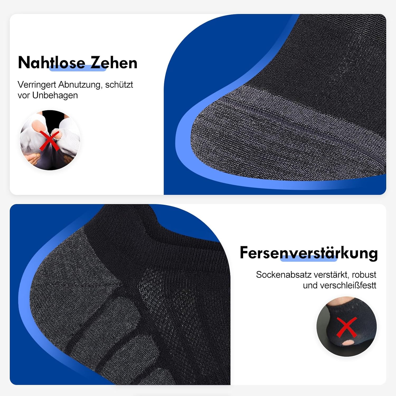 Thumbnail 4 de Stoeury 10/20 Paar Sneakersocken für Herren & Damen – atmungsaktive Kurzsocken mit Mesh, Fußgewölbestütze