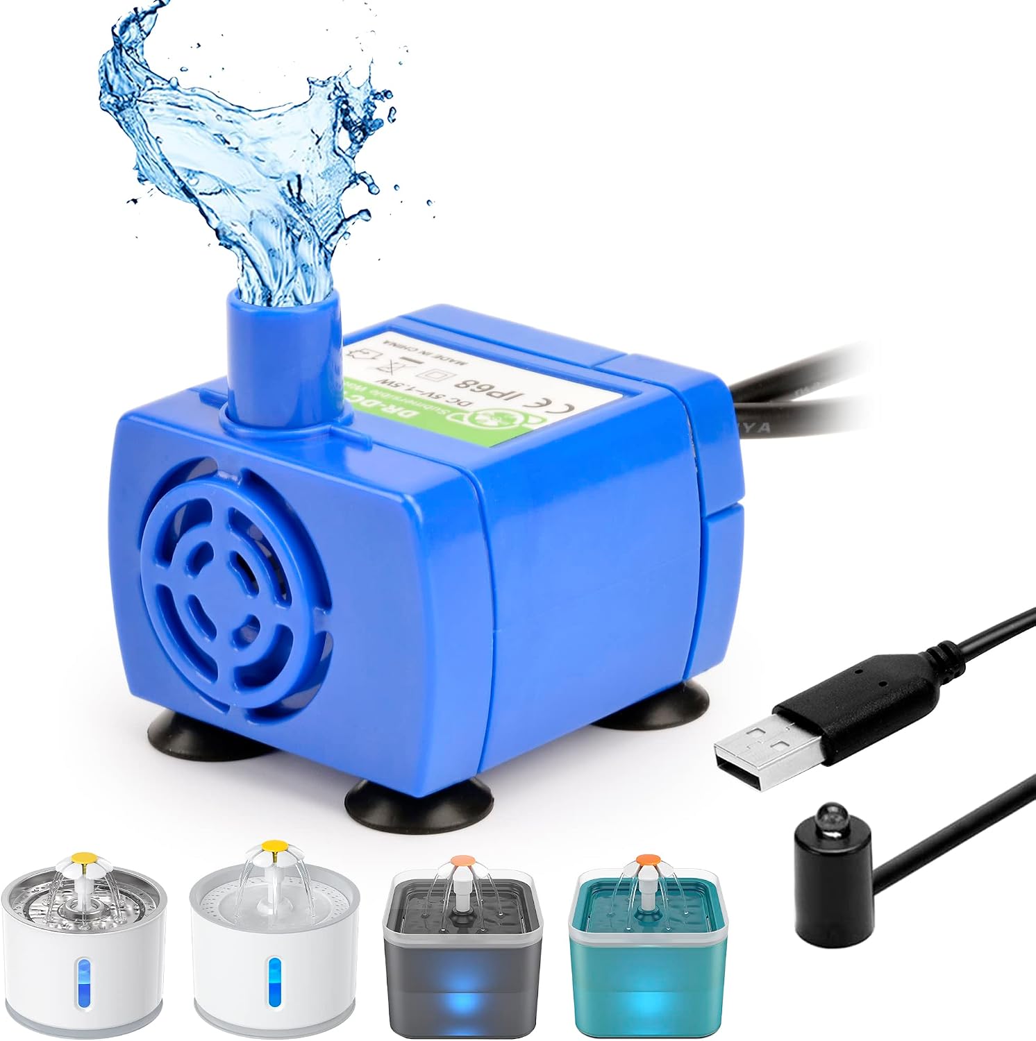 Detalle de NICREW Pet Water Fountain Replacement Pump for NICREW Cat Water Fountain