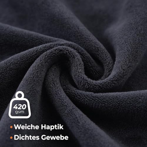 Detalle de GESTAND Gym Handtuch 2er Set – Microfaser Fitnesshandtücher 120 x 50 cm mit Reißverschlusstasche