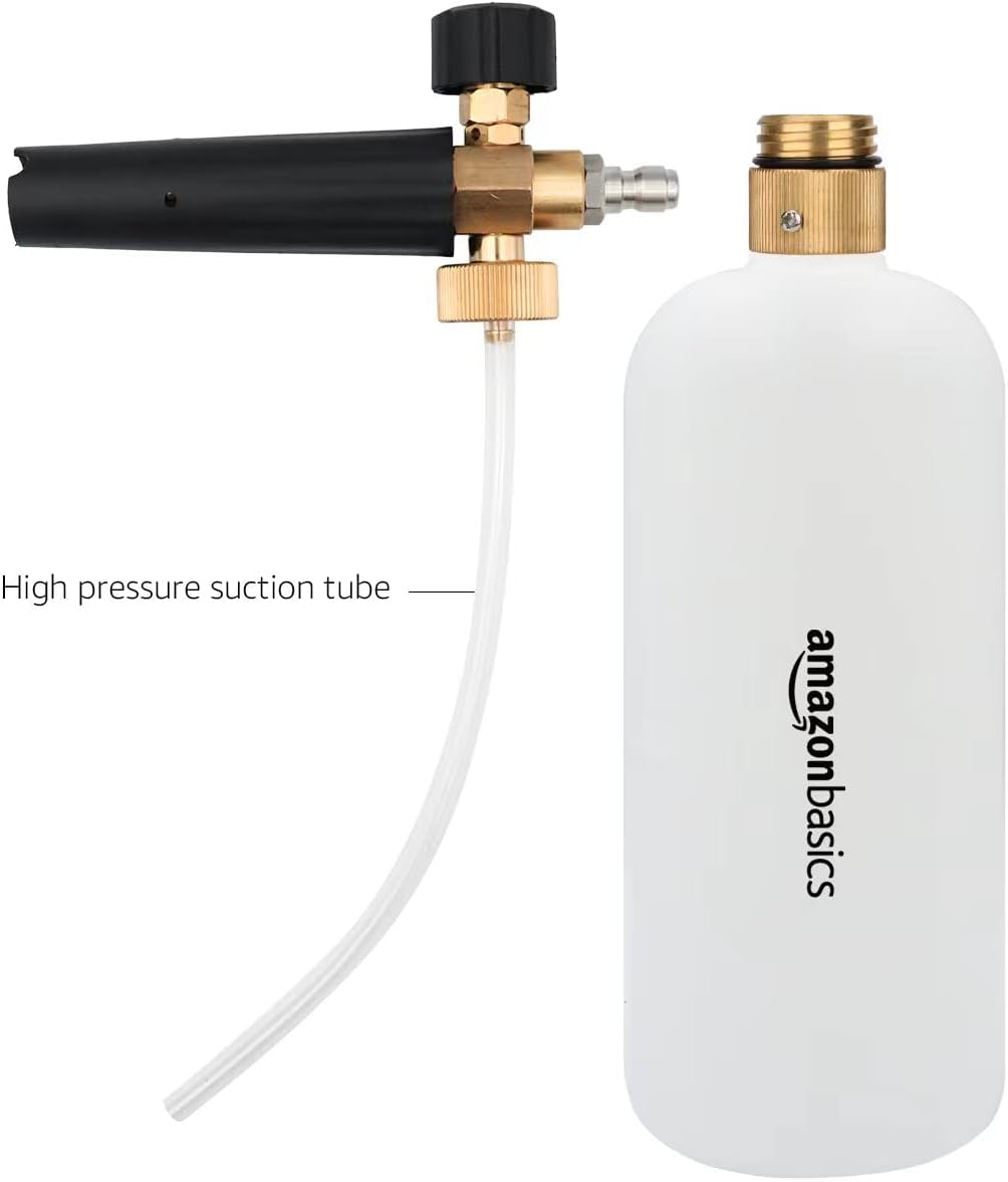 Detalle de Amazon Basics Foam Cannon with 1/4-Inch Quick Connector for Pressure Washer – 33-Ounce