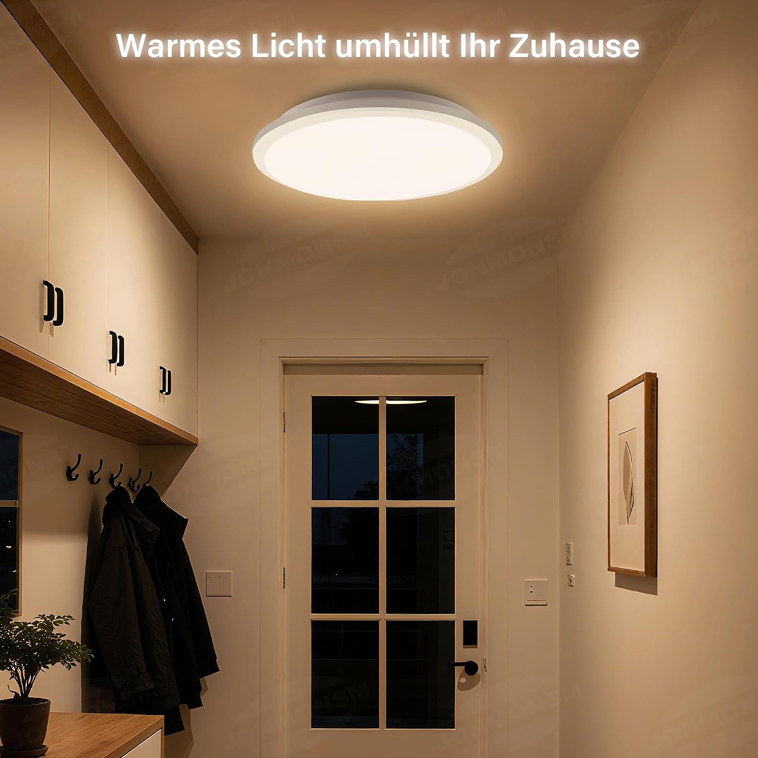 Detalle de JONMONSM Led Deckenleuchte 24W Warmweiß 3000LM