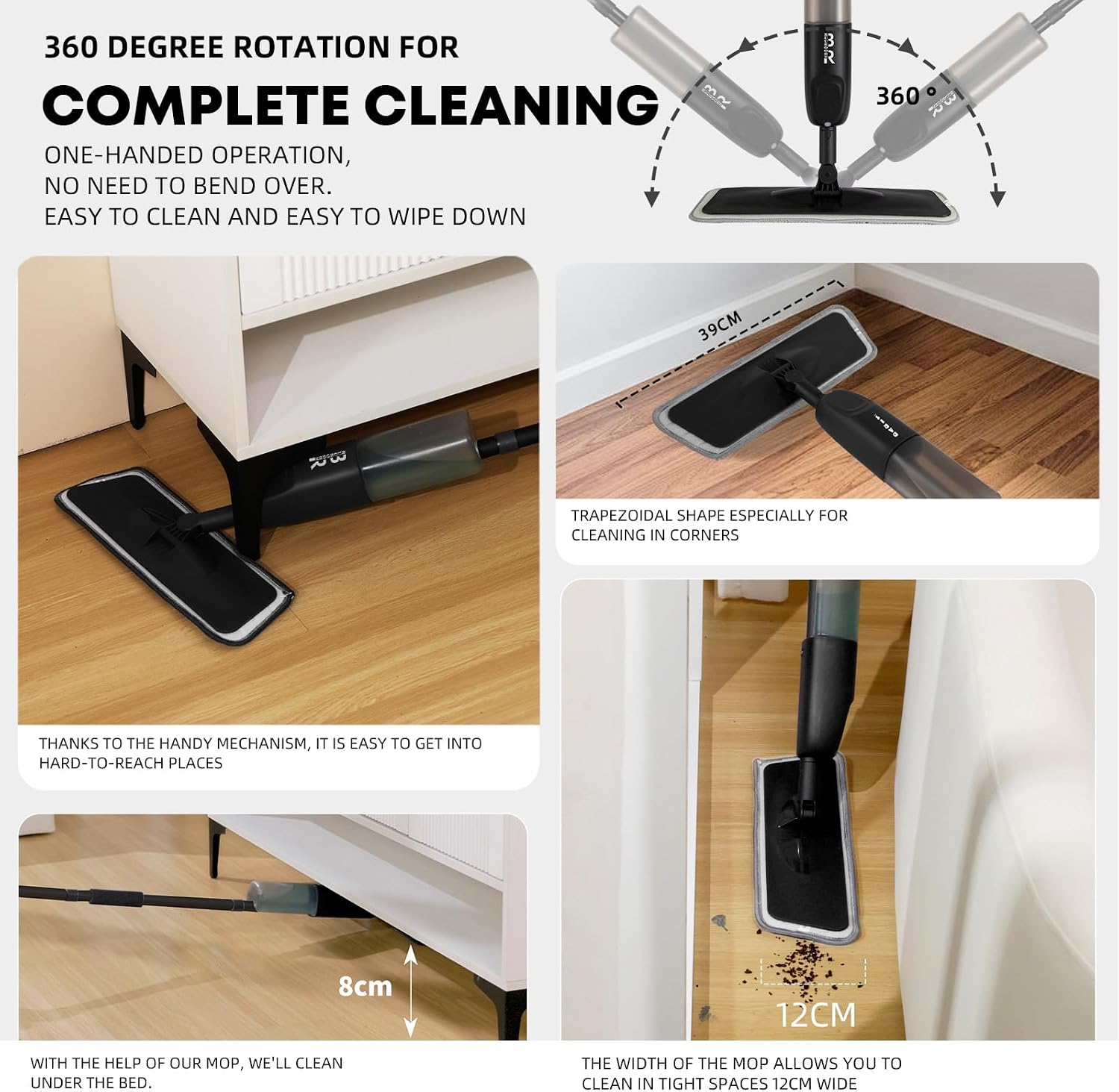 Detalle 2 de 360° 3-in-1 Microfiber Spray Mop for Floors