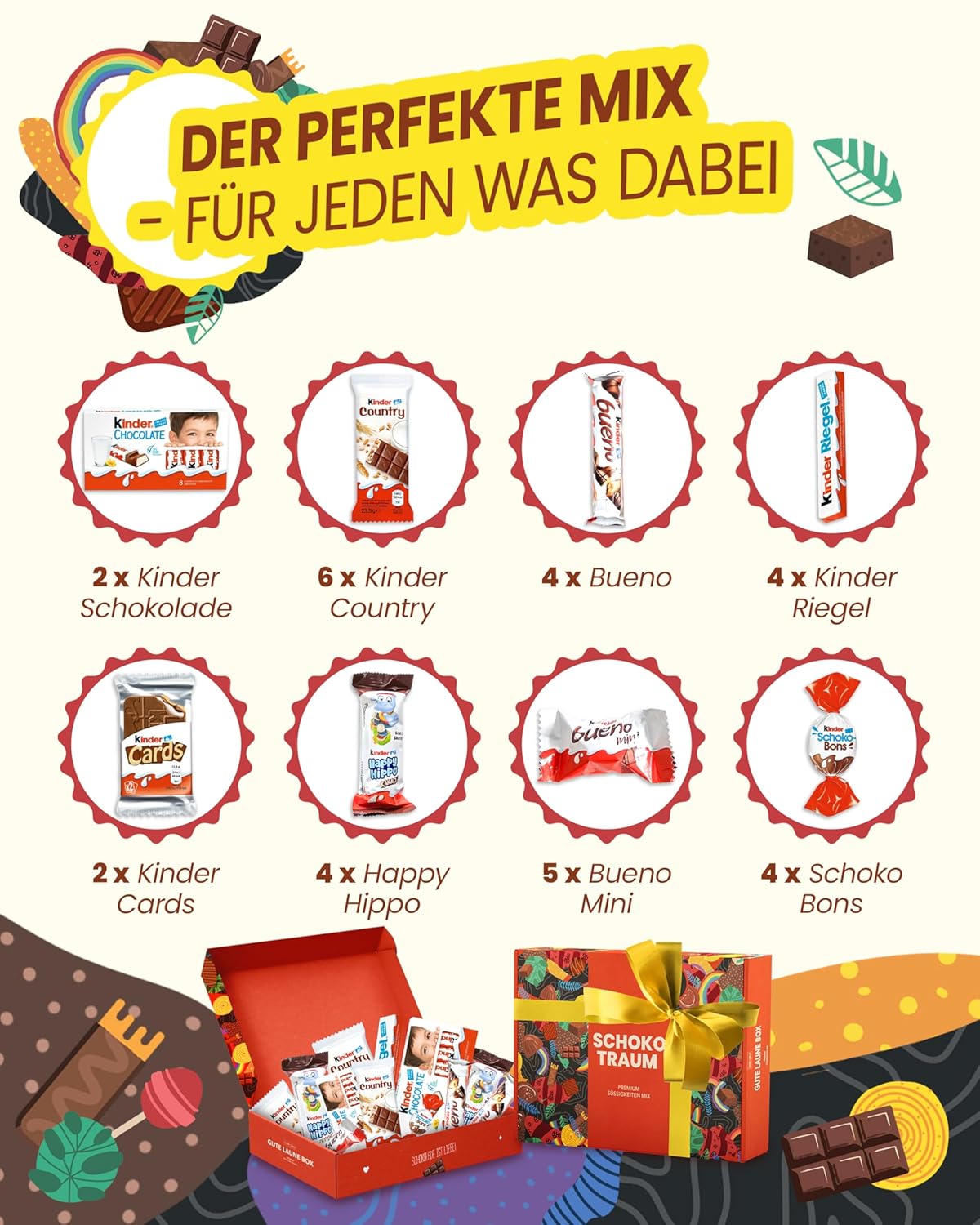 Thumbnail 5 de Süßigkeiten Box mit Kinderschokolade „Schokotraum“ von Candy Circle – Geschenk- und Naschbox mit Kinder-Snacks
