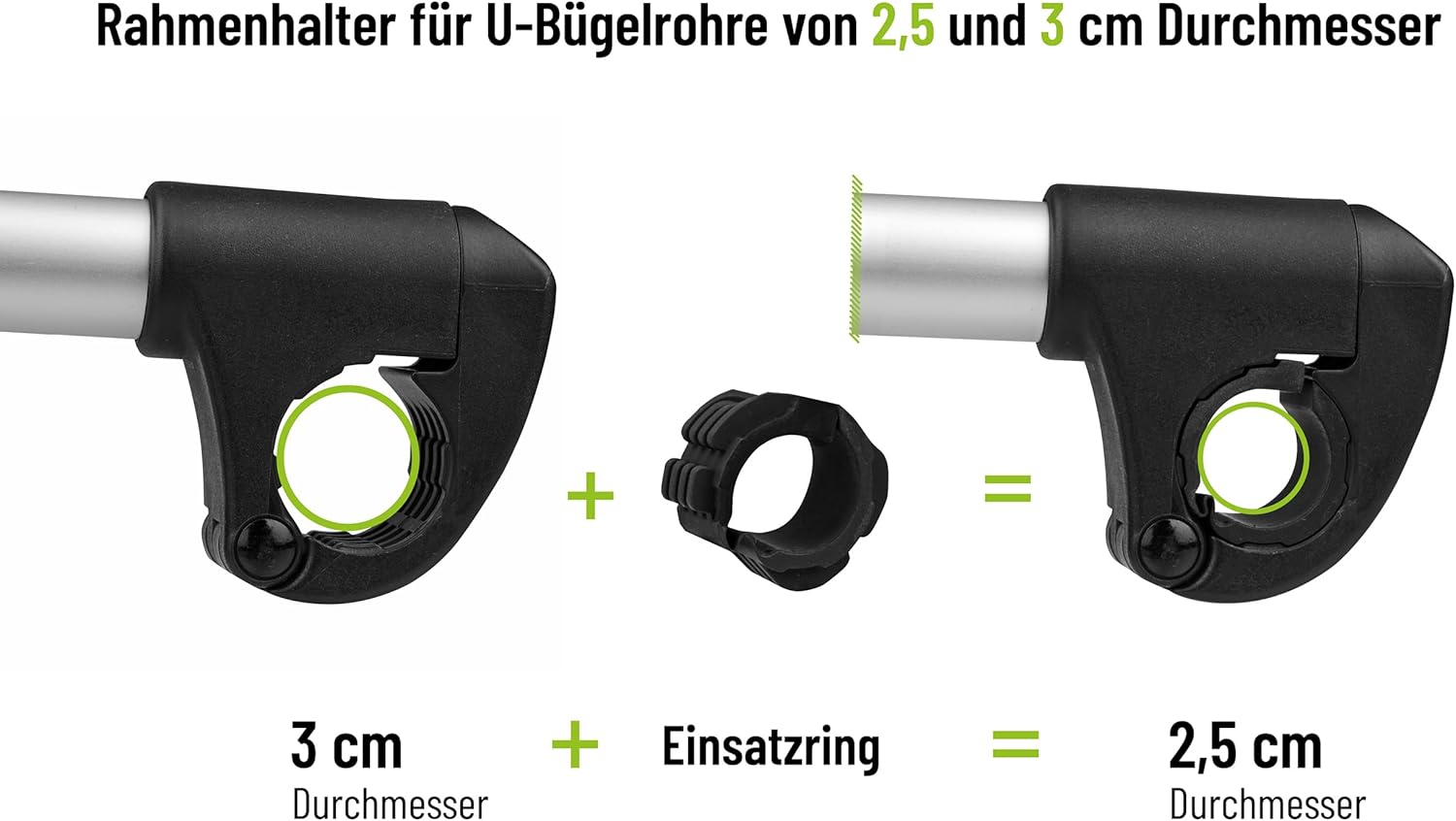 Thumbnail 3 de Strap Rahmenhalter lang Ø 25+30mm, Schwarz/Silber – EUFAB