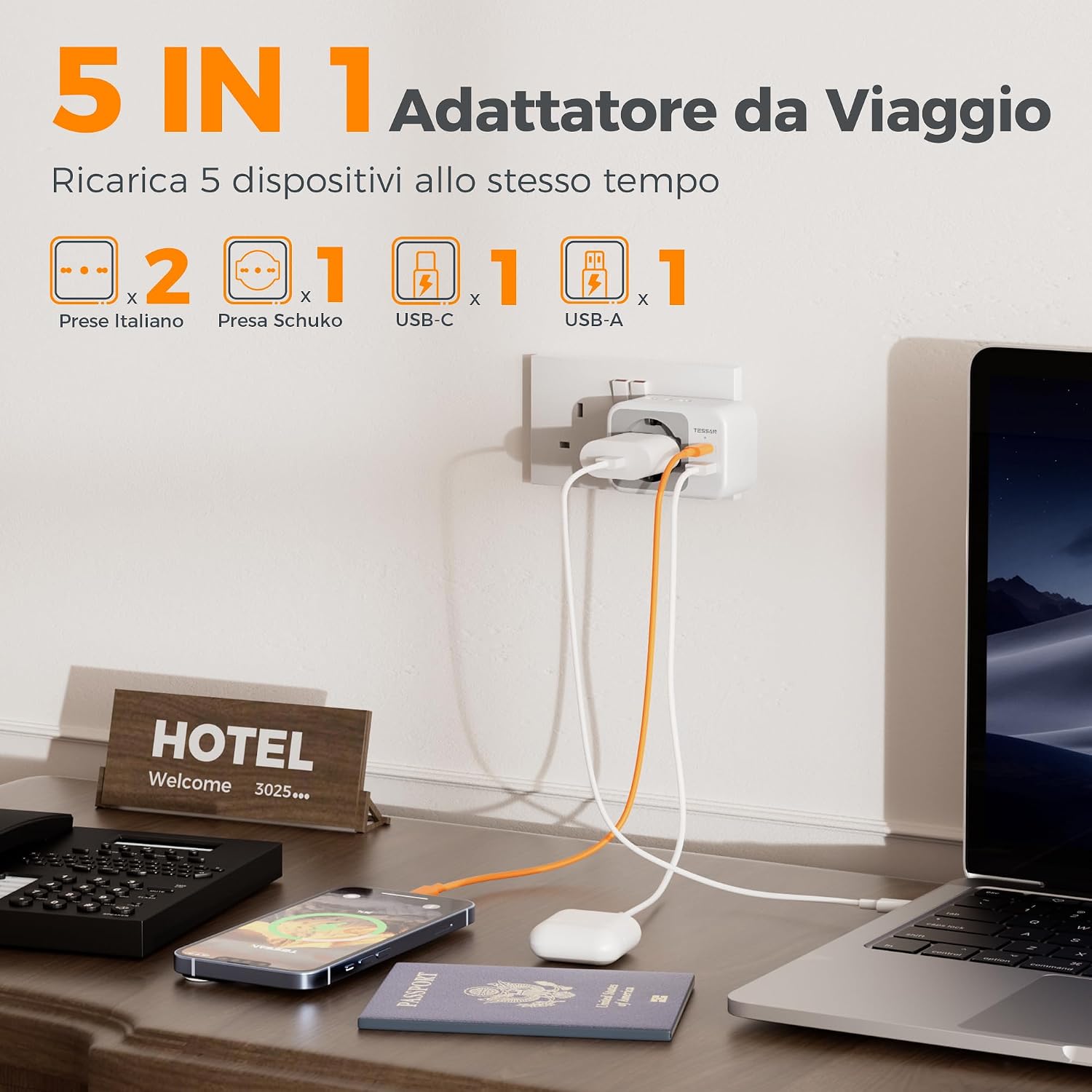 Detalle de TESSAN Adattatore Presa Inglese Tipo G 3250 W