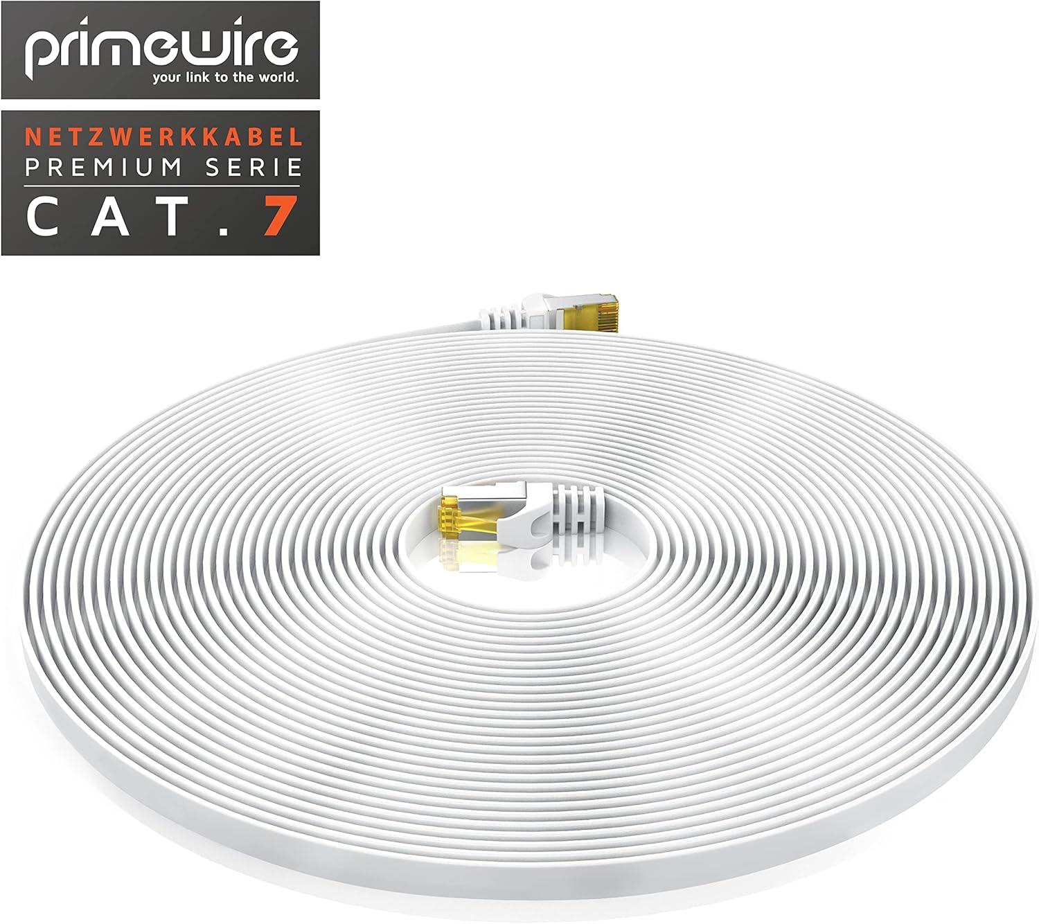 Thumbnail 5 de Primewire CAT.7 Flachbandkabel 25 m – RJ45, U/FTP, 10 Gbit/s, weiß
