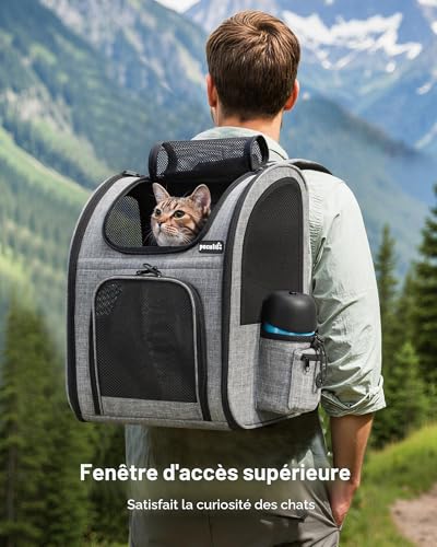 Thumbnail 2 de Percise Sac à Dos Chat/Chien Respirant Gris – Confort et ventilation pour petits animaux