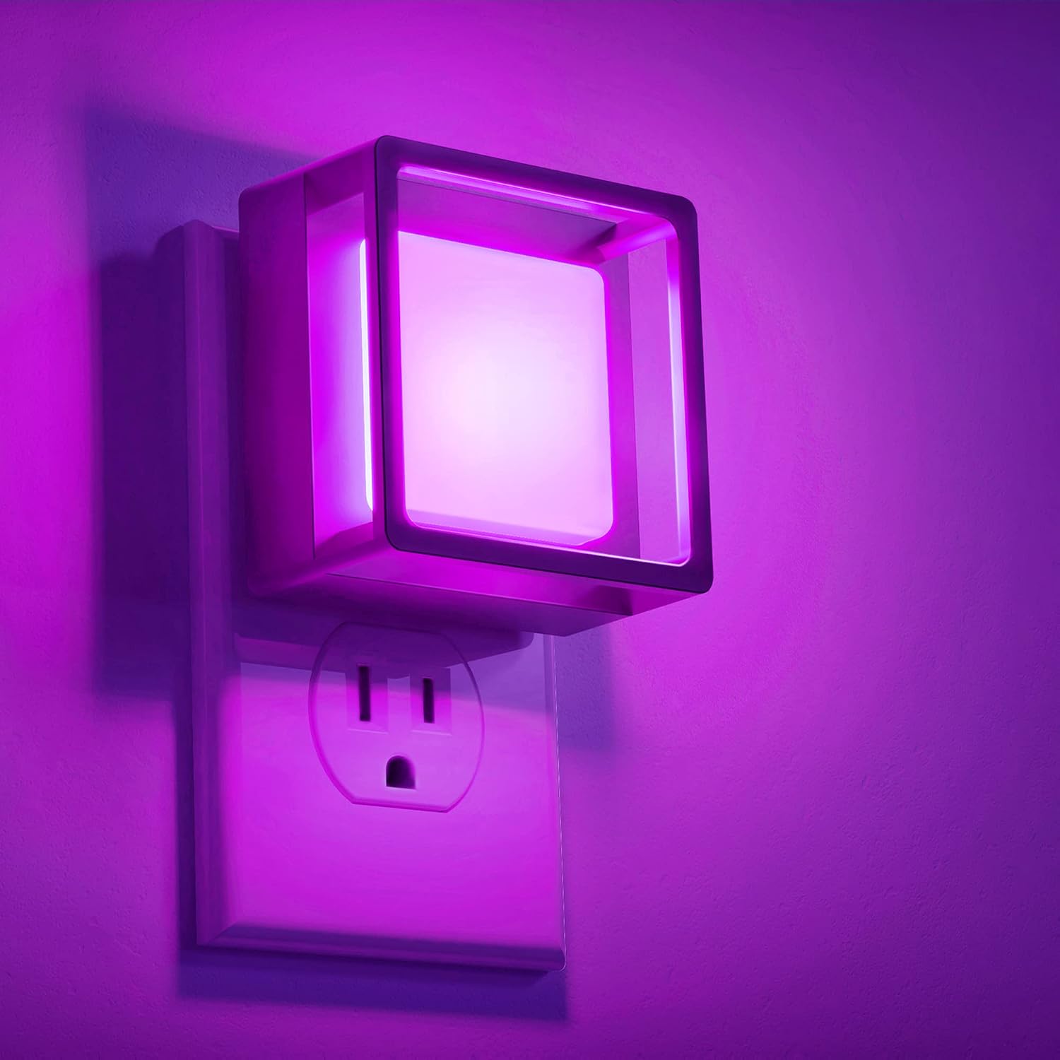 Detalle de DORESshop ND-GY033PUS-2 Purple Plug-In Night Lights, Dimmable, 2-Pack