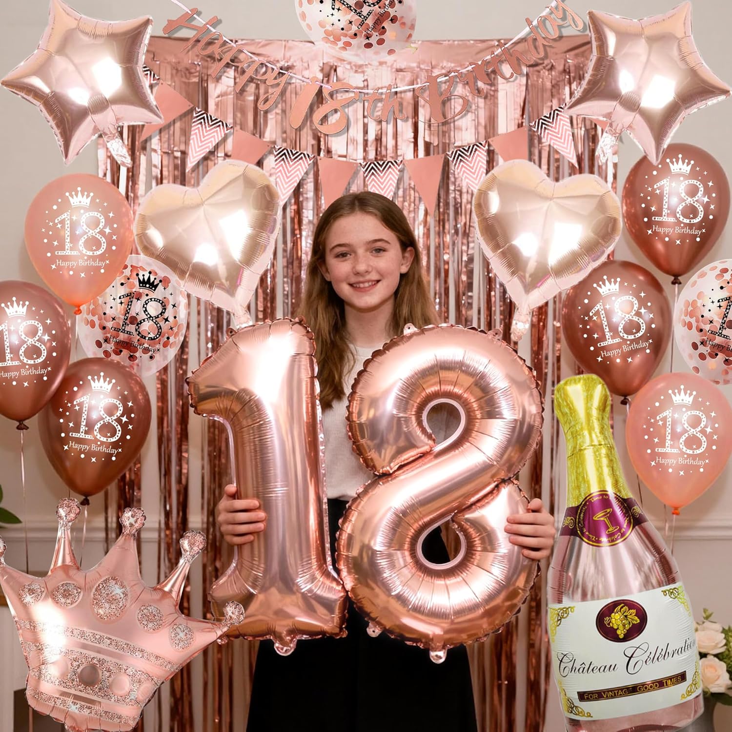 Thumbnail 1 de 18th Birthday rose gold decorations 18