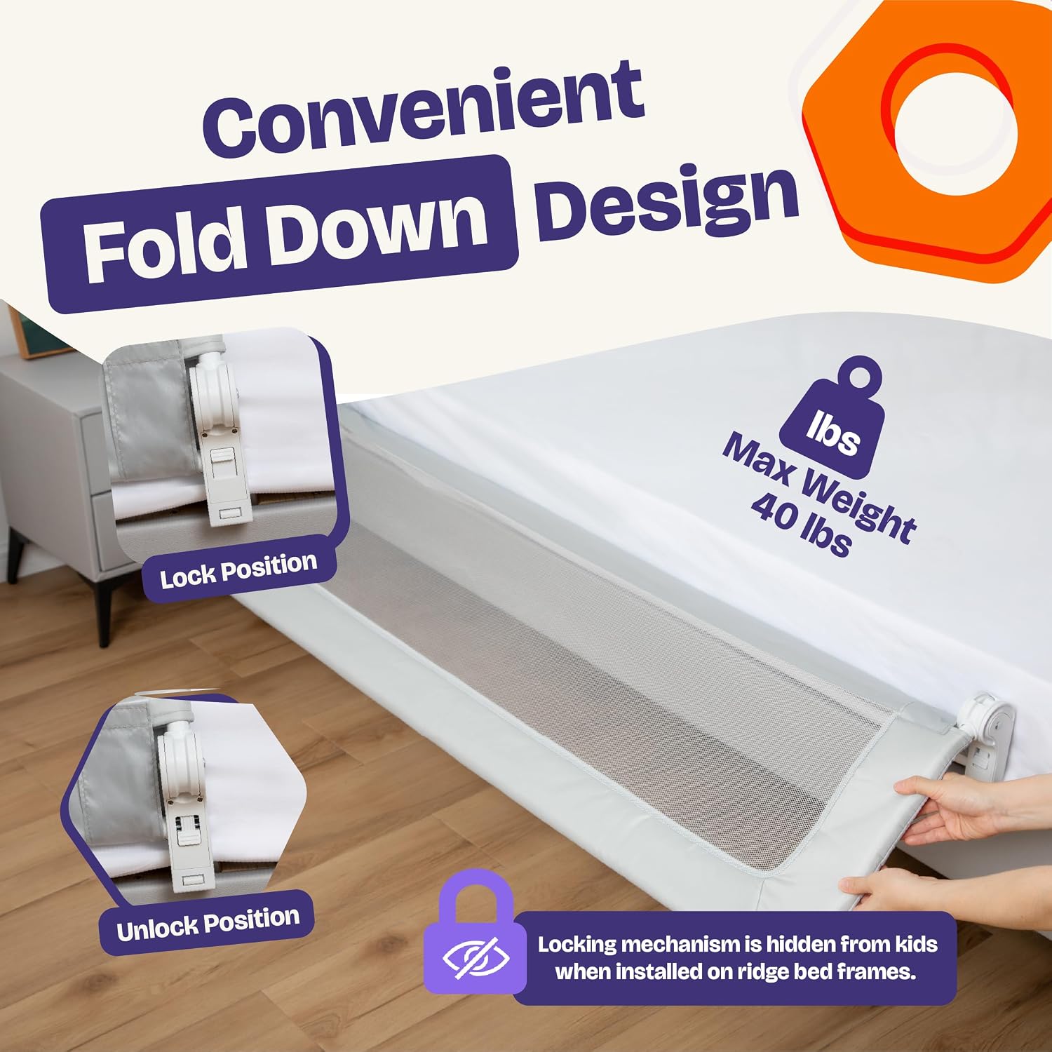 Thumbnail 4 de ComfyBumpy 1-Pack Toddler Bed Rail 55.5"