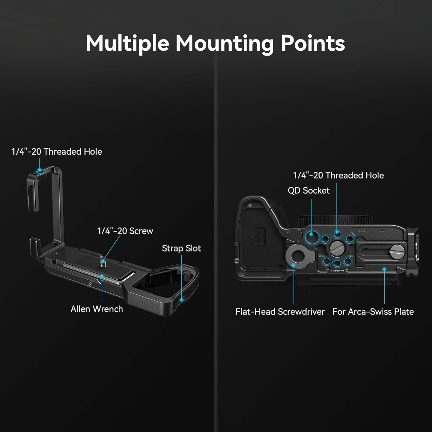 Thumbnail 2 de SMALLRIG Staffa a L per Sony A7 IV/A7S III/A7R V/A7R IV/A9II/A1 con attacco Arca e quick release – modello 3660B