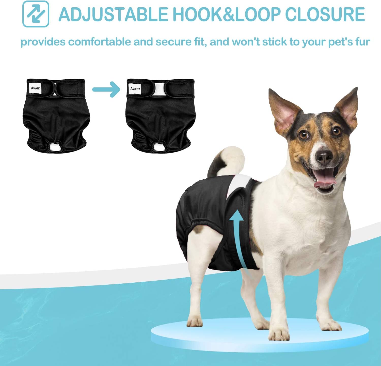 Detalle de Avont 3 Pack Reusable Dog Diapers: Highly Absorbent, Washable and Eco-Friendly Sanitary Wraps for Female Pets