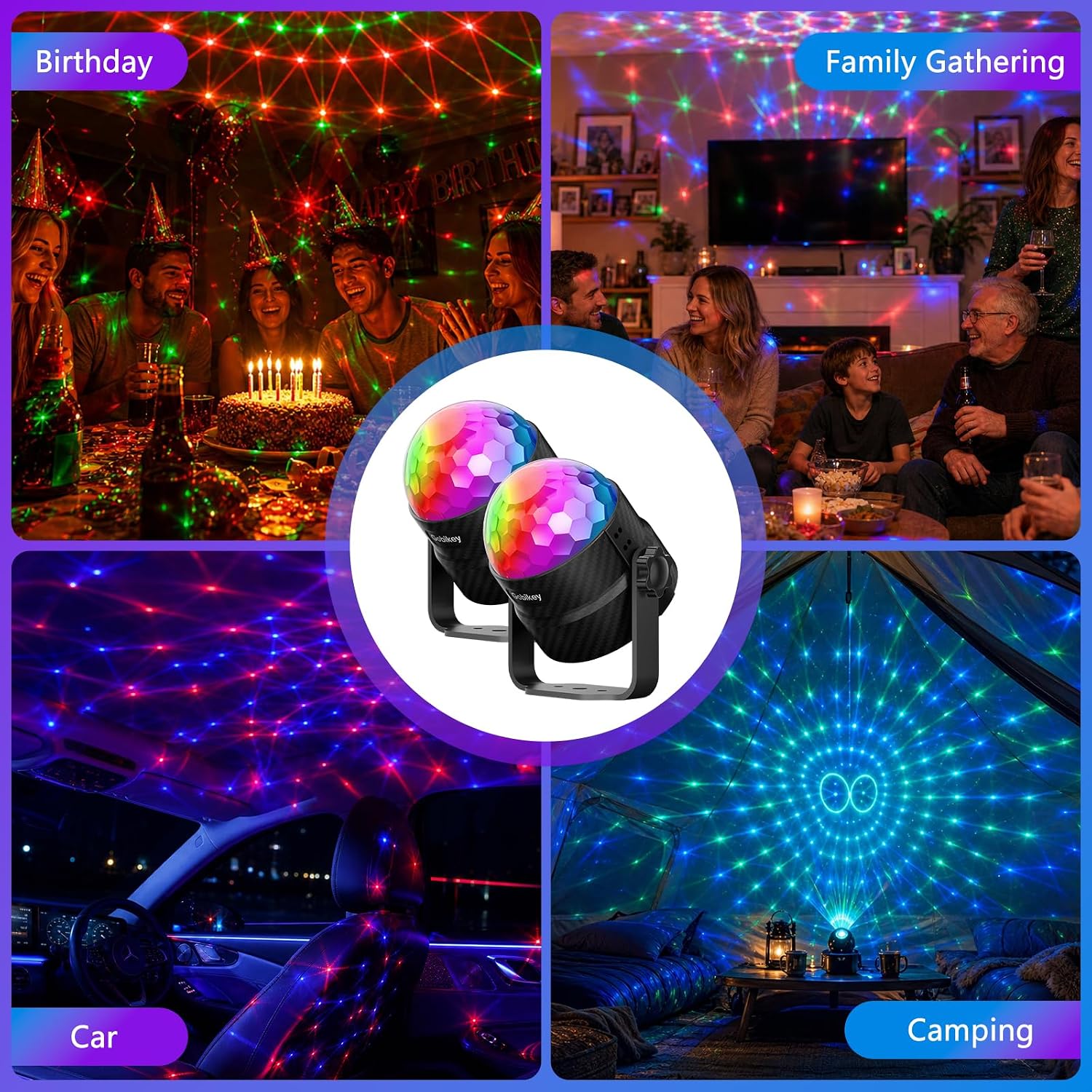 Thumbnail 6 de Gobikey Pack of 2: Lights 360° Rotation Sound Activated Disco Ball Lights