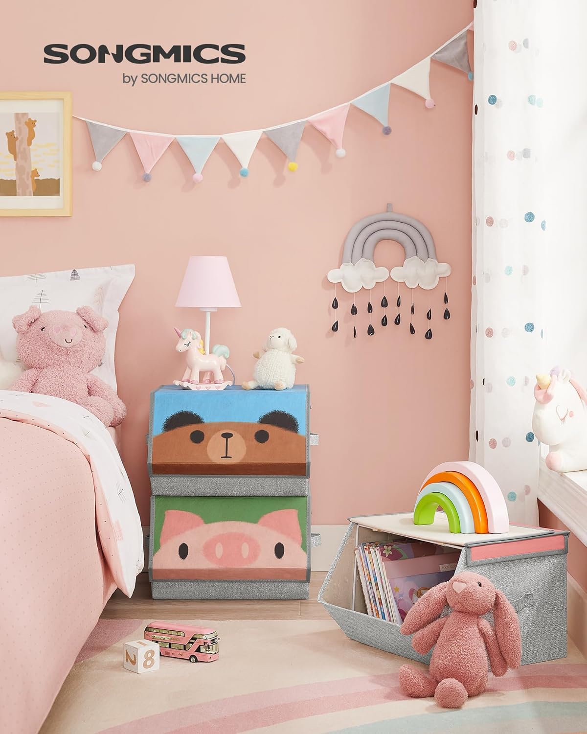 Detalle de SONGMICS RFB760P02 kids storage organisers set of 3