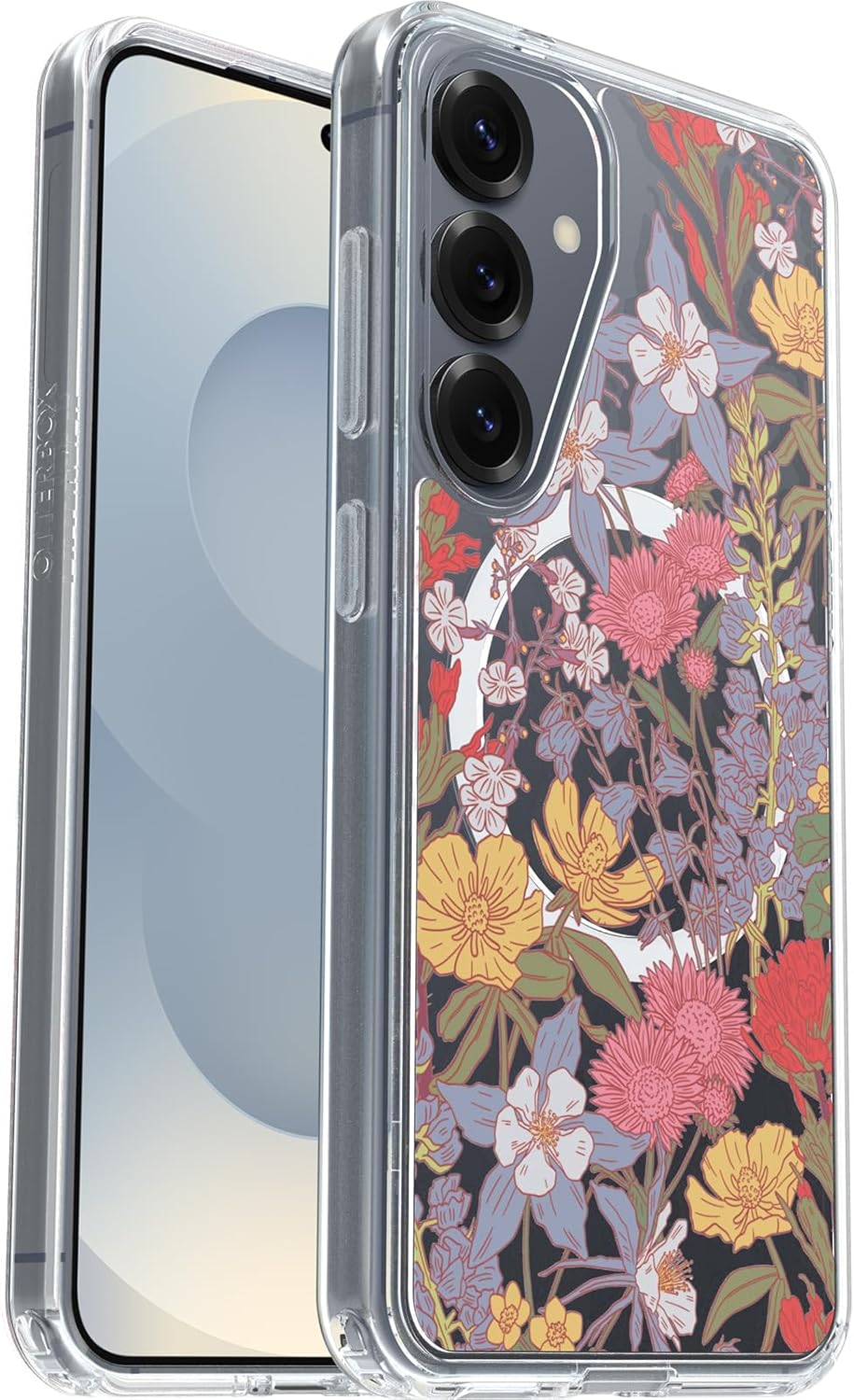 Detalle de OtterBox Samsung Galaxy S25 Symmetry Series Clear Magnet Case - Wildflower