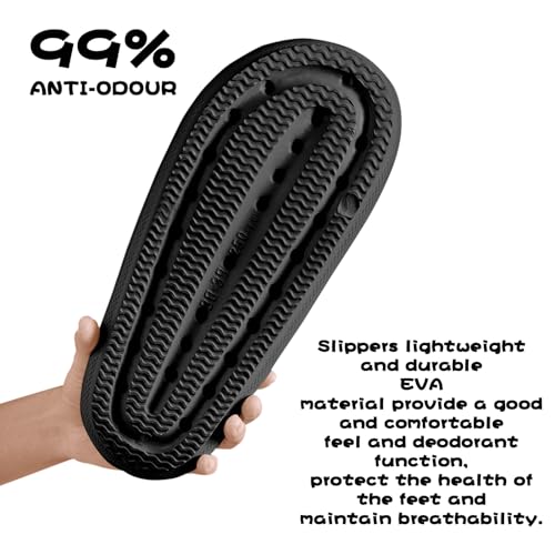 Detalle de BHFRGAS Sliders Cloud Slippers Women Men – Non-Slip Thick Sole Cloud Sliders (UK 5-5.5)
