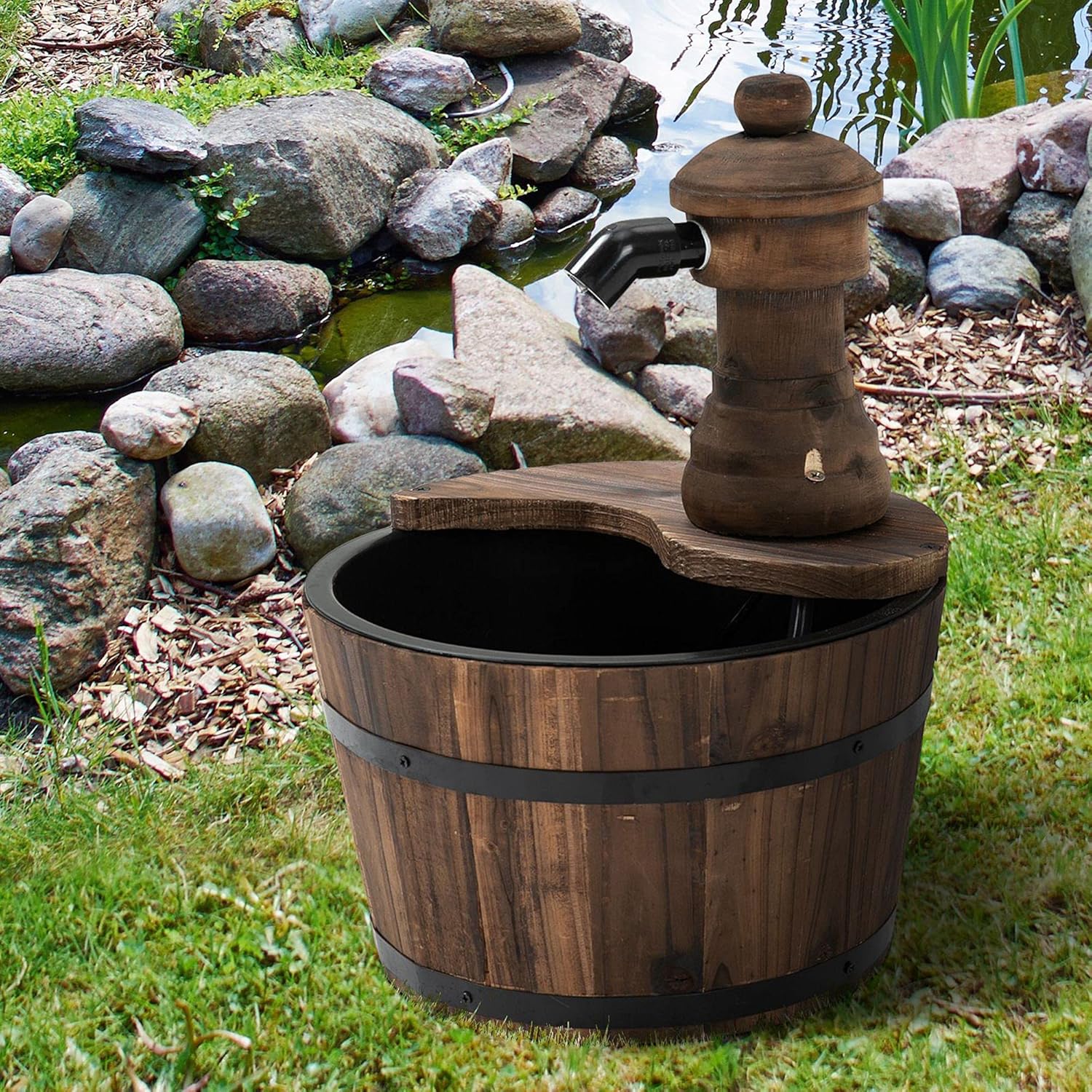 Thumbnail 2 de Outsunny fontaine tonneau Jardin Ø27x37 cm