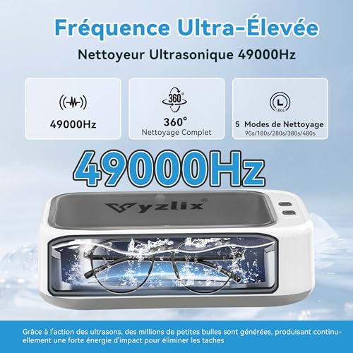 Detalle de Vyzlix Nettoyeur Ultrasons 49 kHz – 640 ml, 5 modes de minuterie