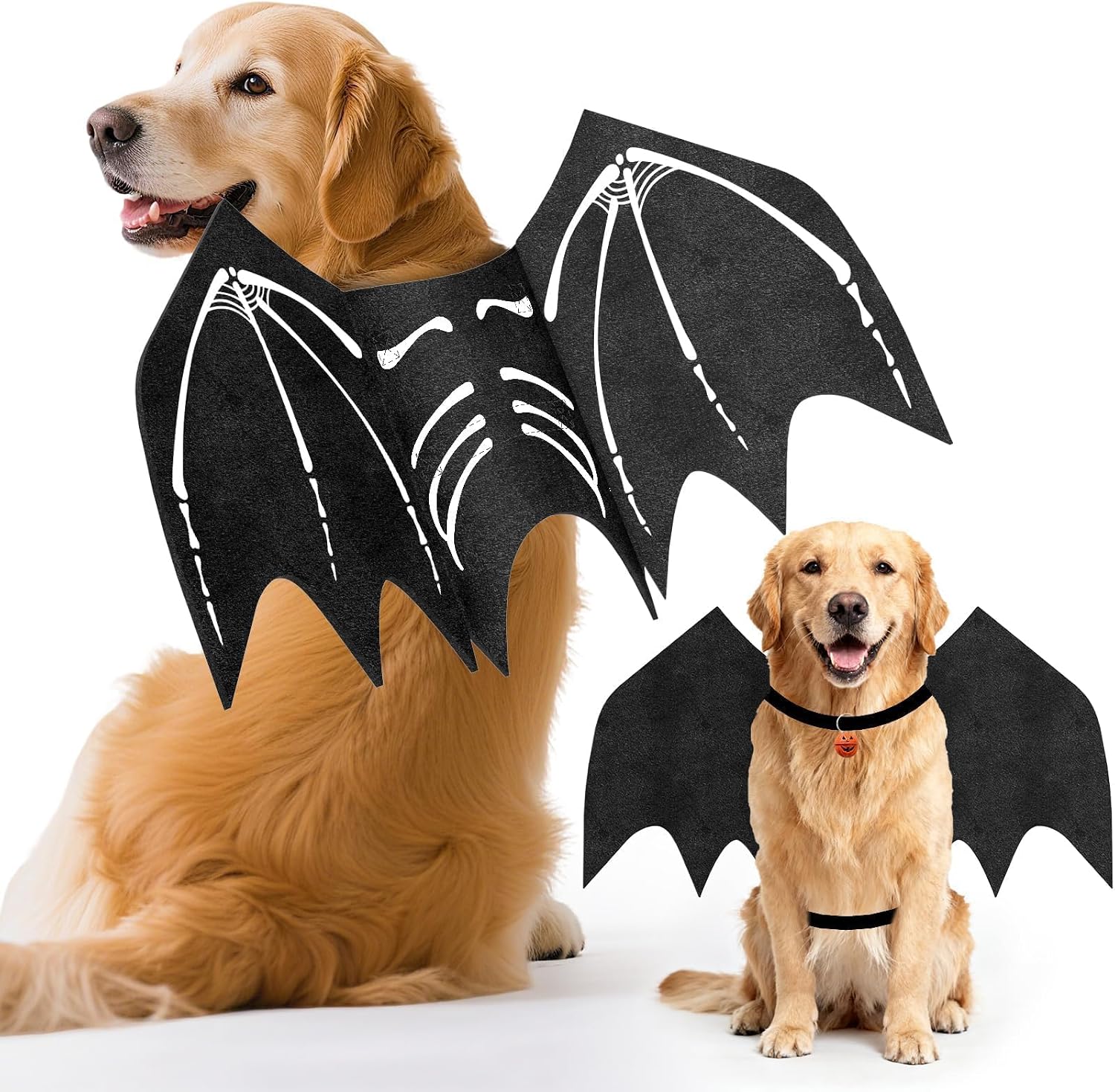 Detalle de OLANRUN OL-Halloween-Dog Large Dog Bat Wings Costume with Skeleton Print