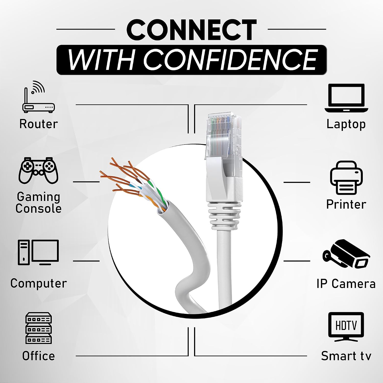 Thumbnail 3 de Mr. Tronic Cat6 25 m Ethernet Netzwerkkabel UTP – 1 Gbit/s, 250 MHz, CCA Bulk Kabel