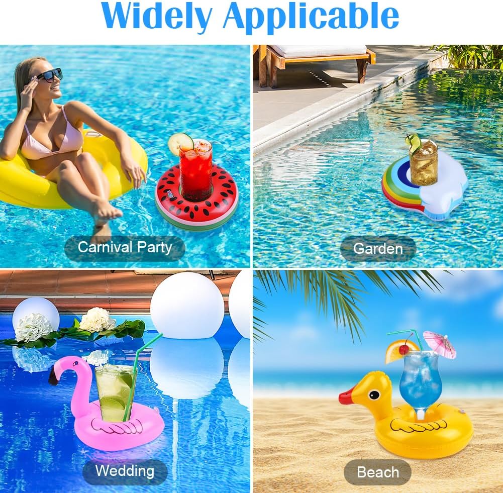 Thumbnail 5 de AUYAO Portabibite Gonfiabile: set da 17 pezzi per piscina, vasca idromassaggio e feste all’aperto